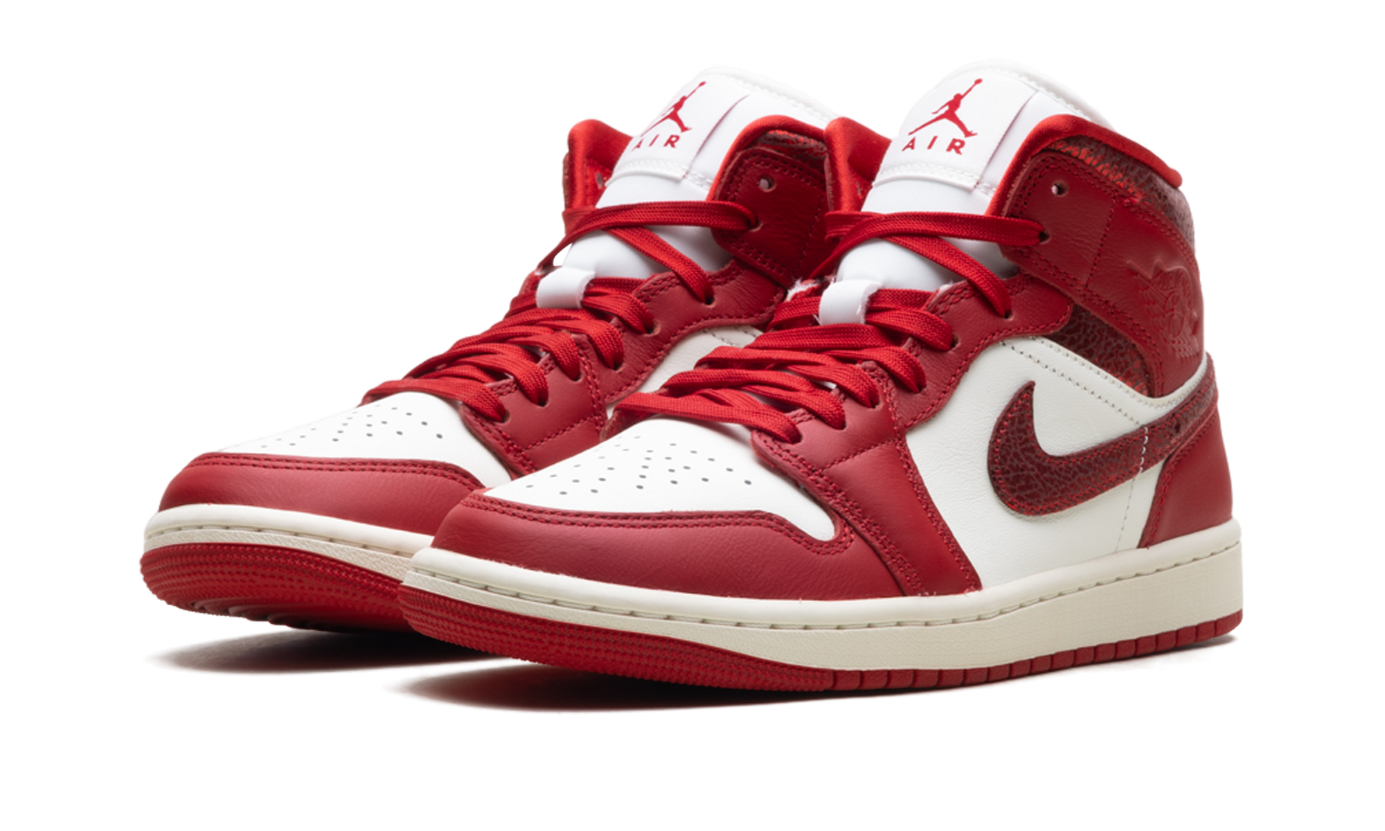 jordan 1 mid se red cracked leather women s+HJ9337-106+diagnol left view