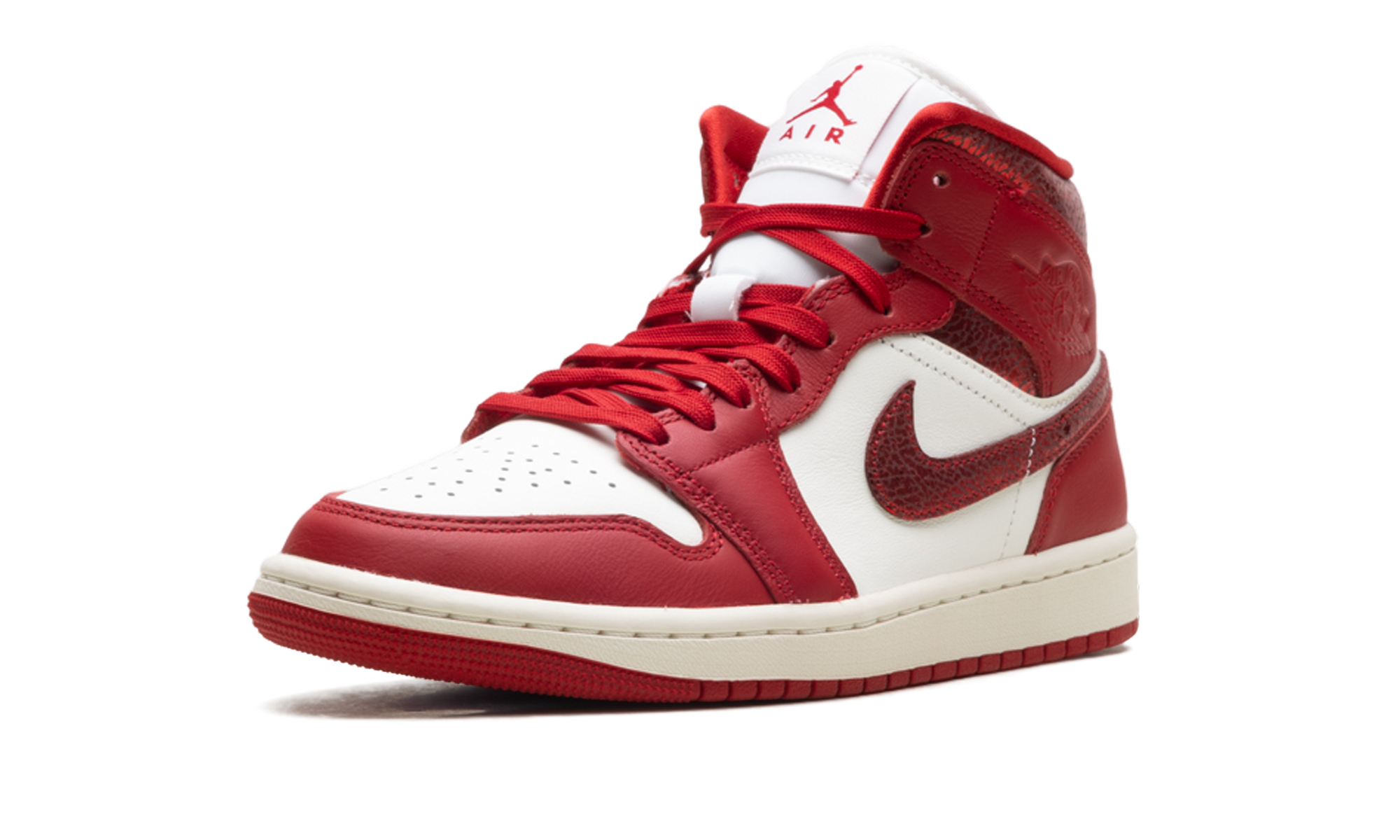 jordan 1 mid se red cracked leather women s+HJ9337-106+left diagnol single view