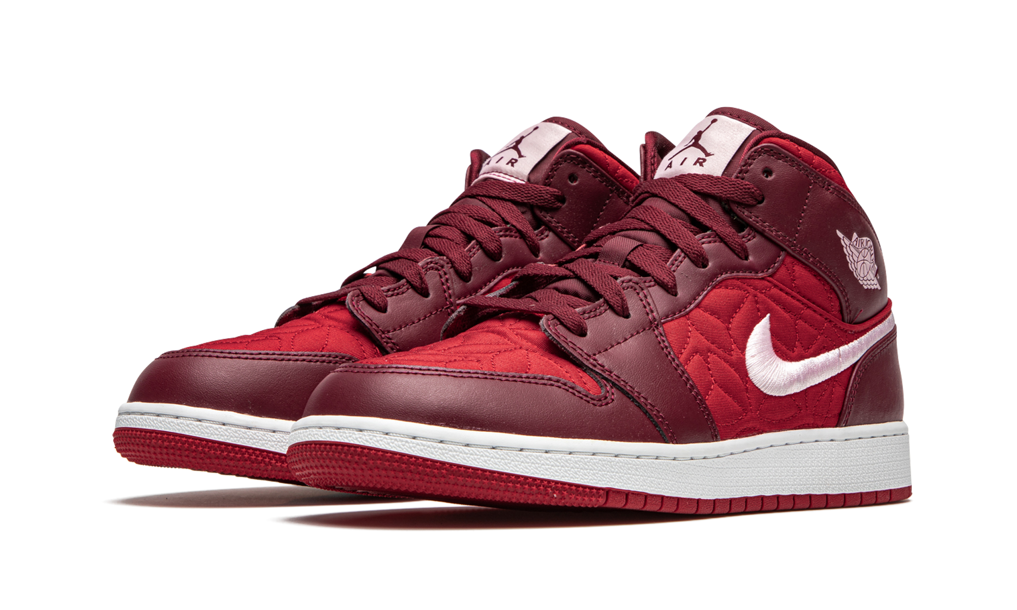 jordan 1 mid se red quilt gs+AV5174-600+diagnol left view