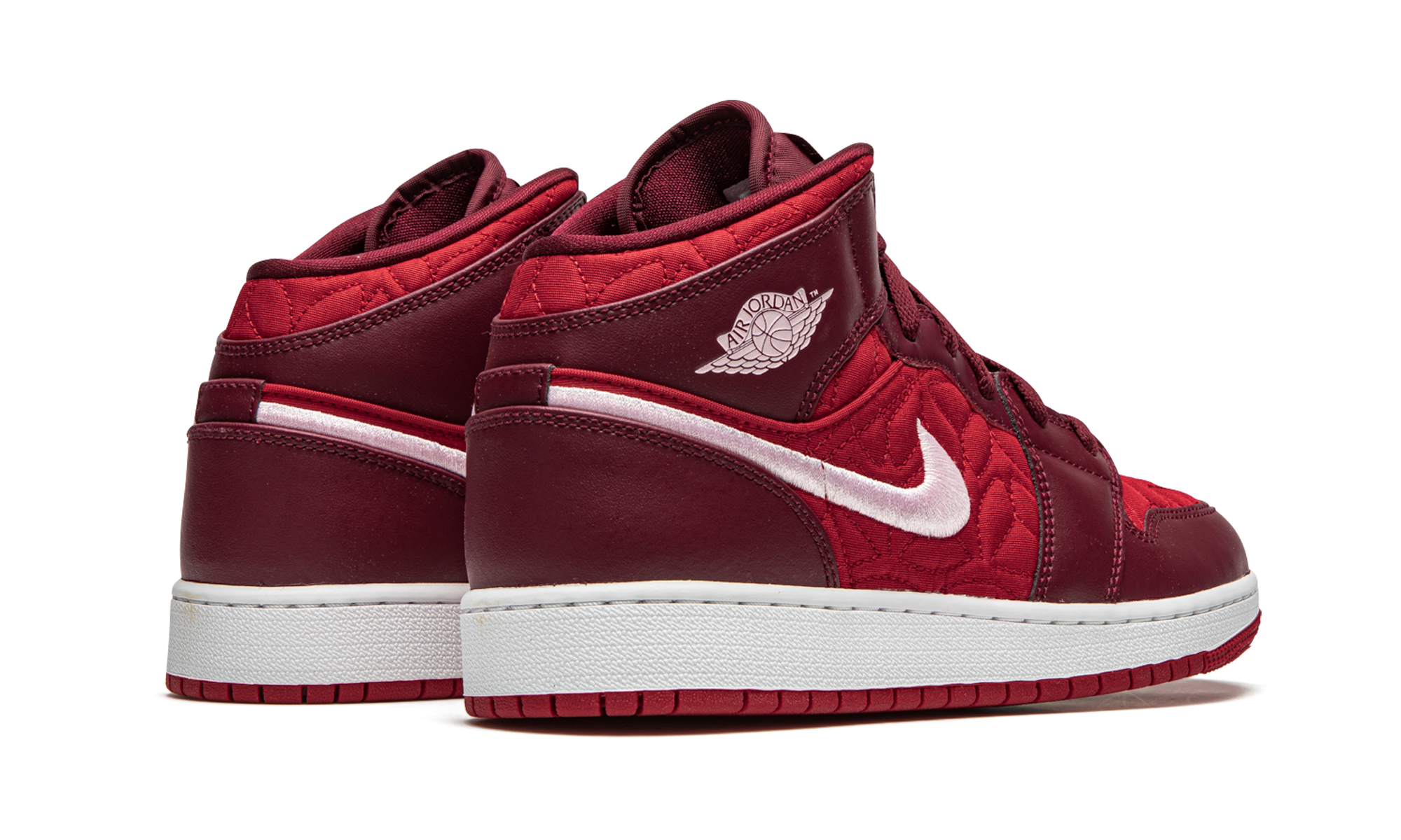 jordan 1 mid se red quilt gs+AV5174-600+diagnol right behind view