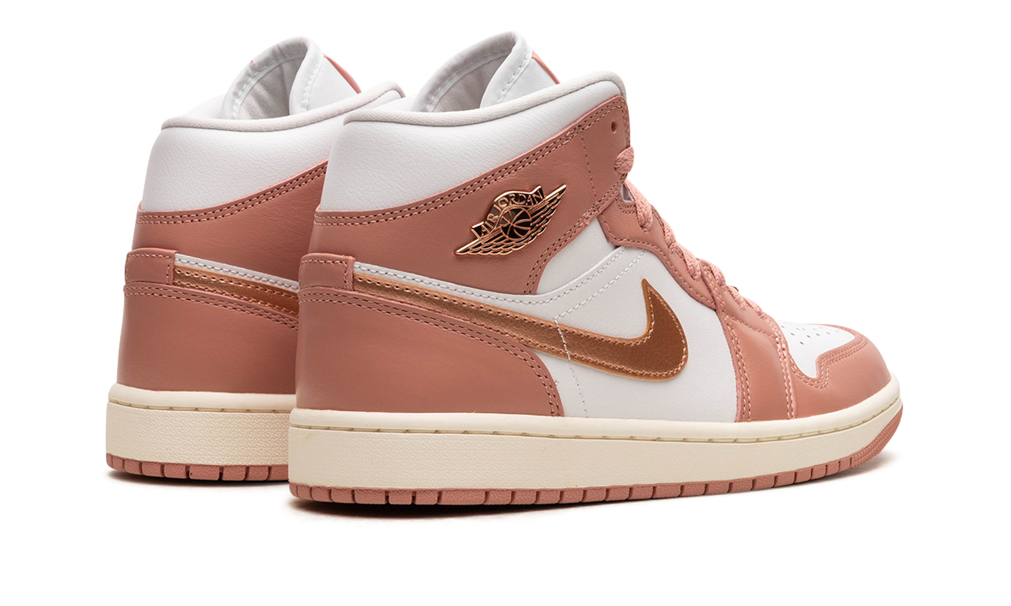 jordan 1 mid se red stardust women s+FB9892-670+diagnol right behind view