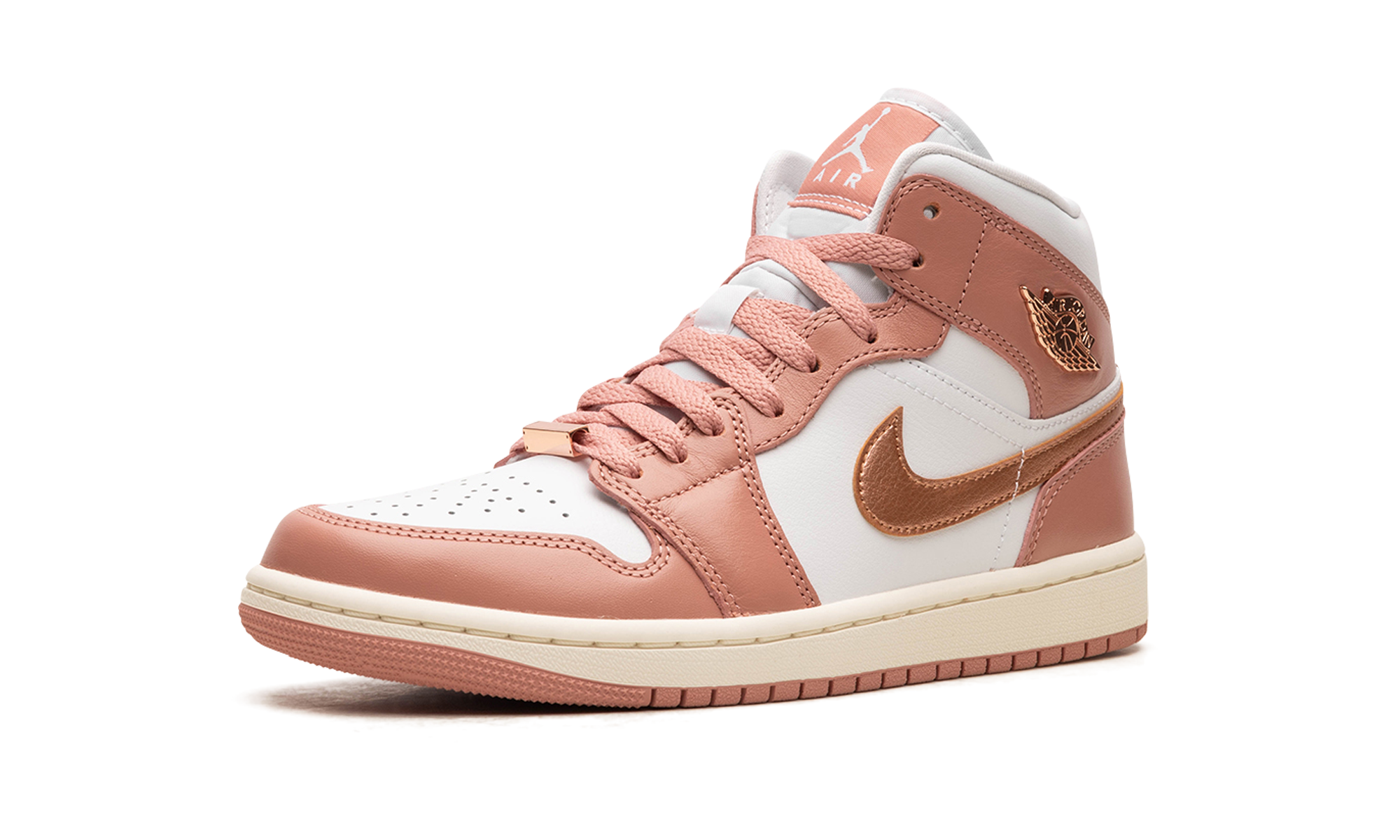 jordan 1 mid se red stardust women s+FB9892-670+left diagnol single view