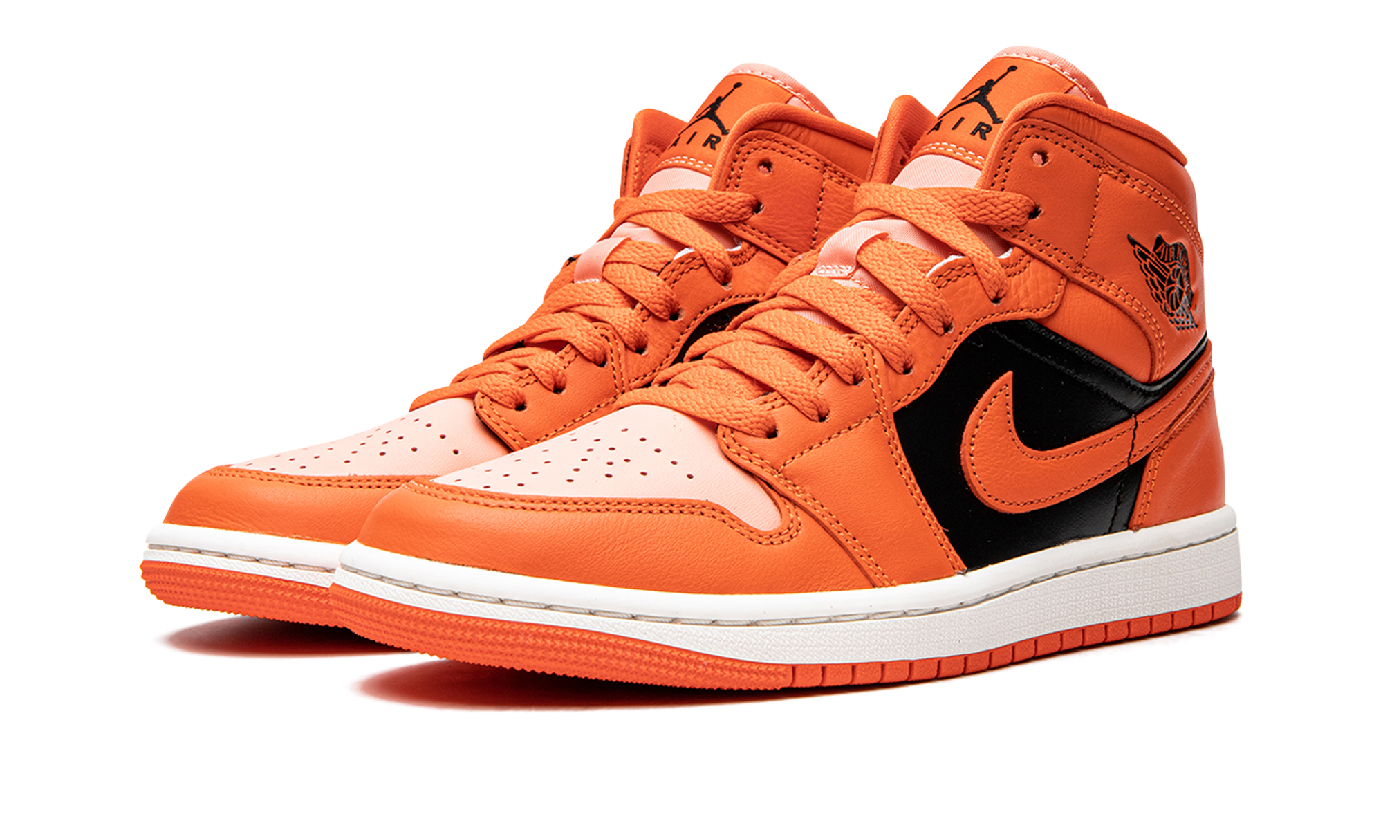 jordan 1 mid se rush orange crimson bliss women s+DM3381-600+diagnol left view