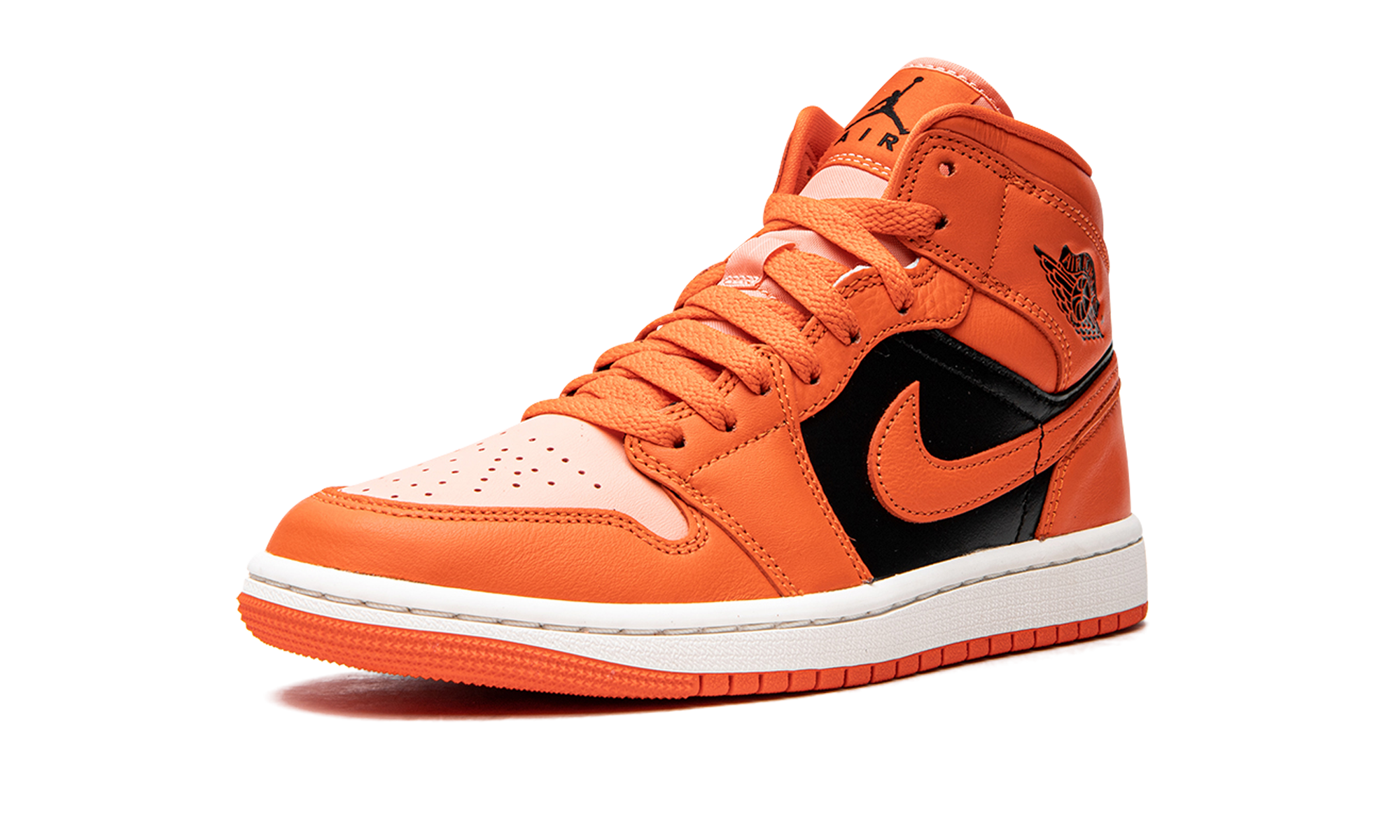 jordan 1 mid se rush orange crimson bliss women s+DM3381-600+left diagnol single view