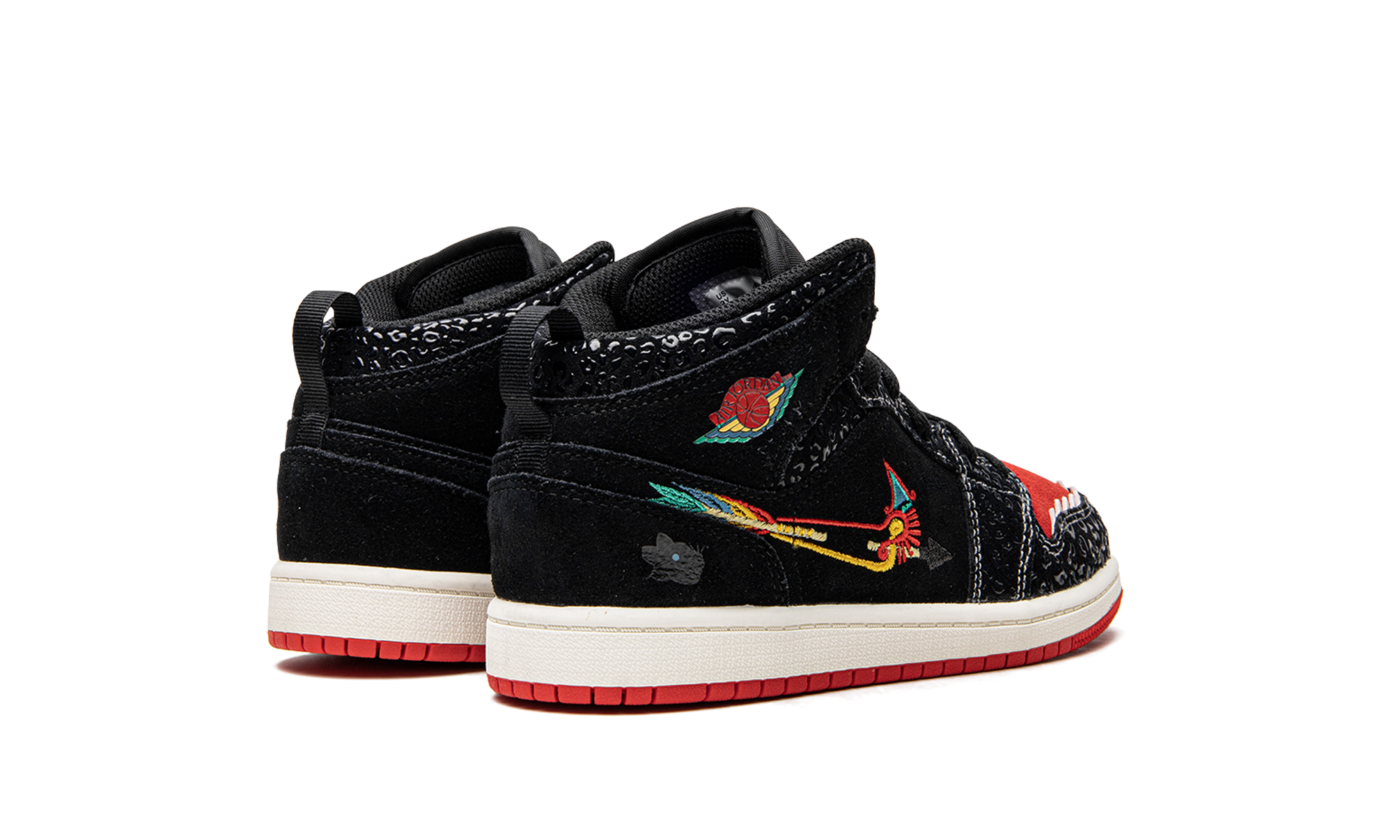 jordan 1 mid se siempre familia ps+DN5122-001+diagnol right behind view