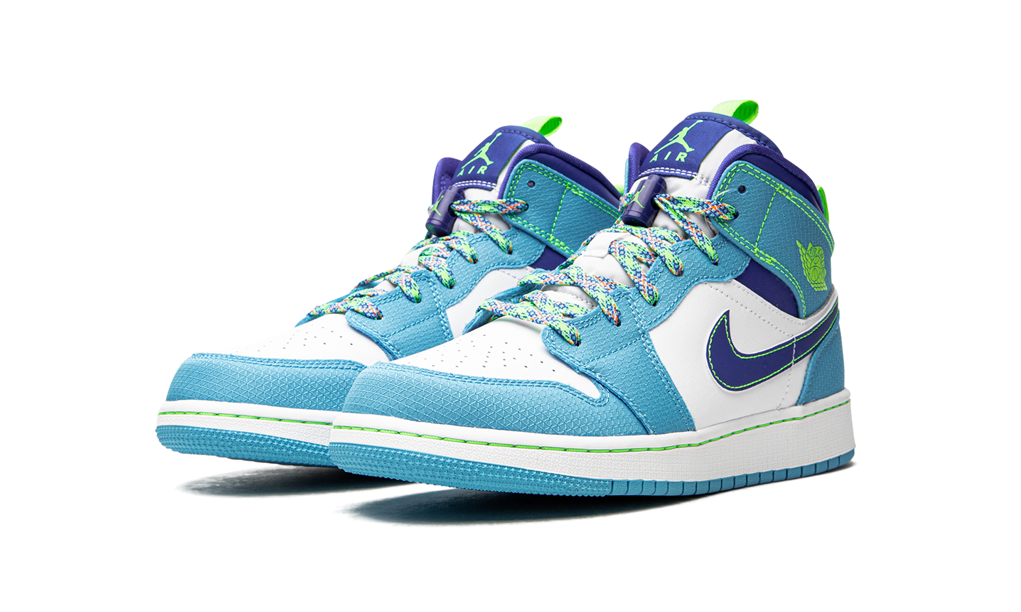 jordan 1 mid se sprite blue gs+DA8010-400+diagnol left view