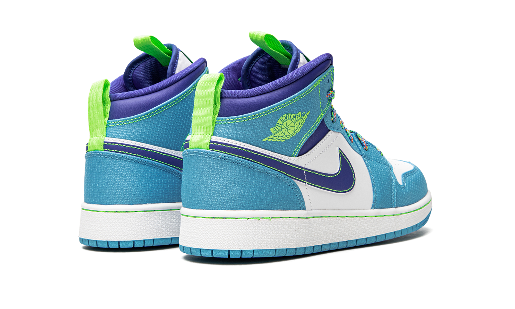 jordan 1 mid se sprite blue gs+DA8010-400+diagnol right behind view