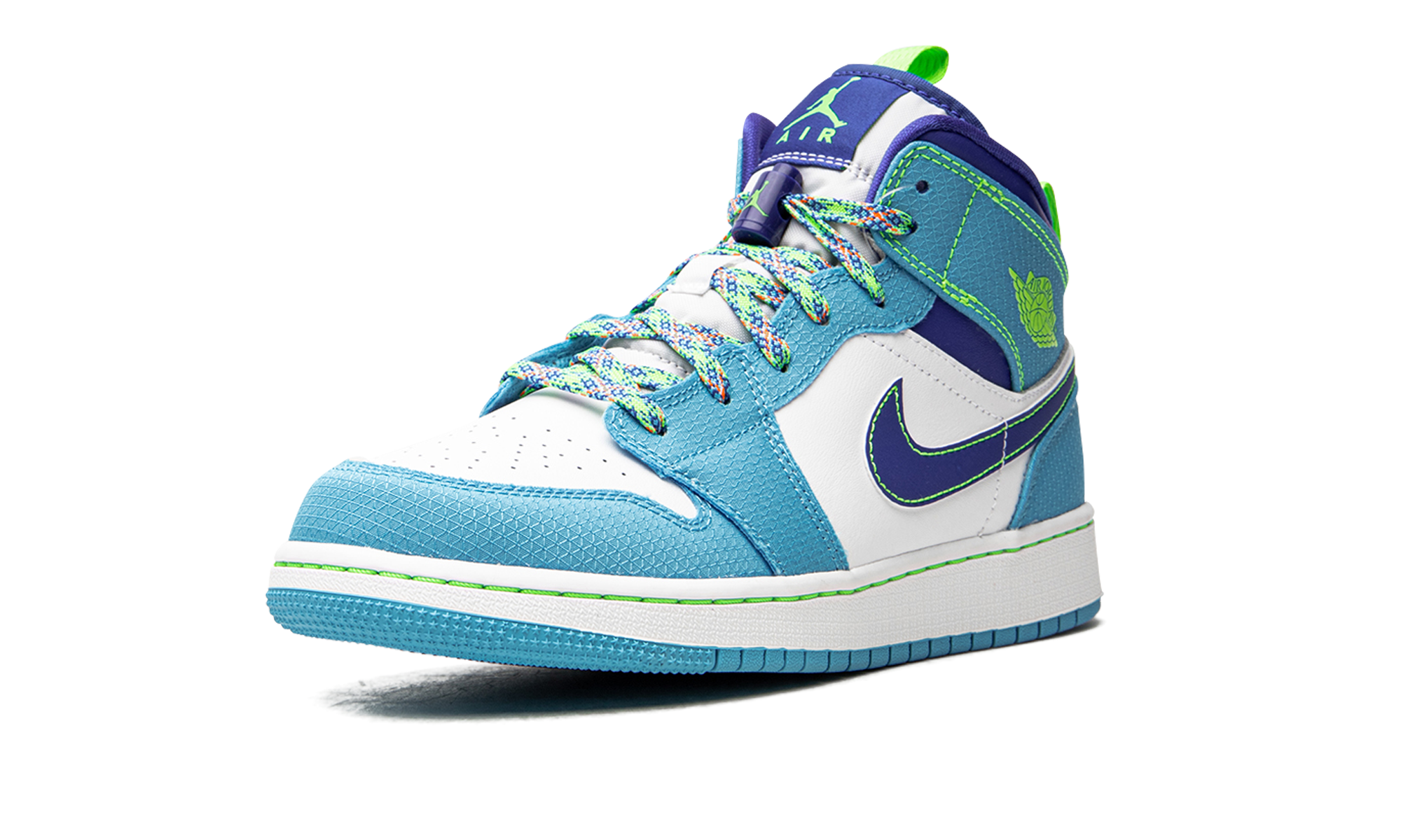 jordan 1 mid se sprite blue gs+DA8010-400+left diagnol single view