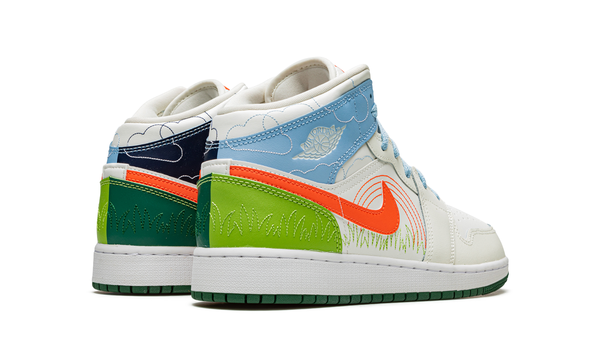 jordan 1 mid se stitch gs+DX2462-100+diagnol right behind view