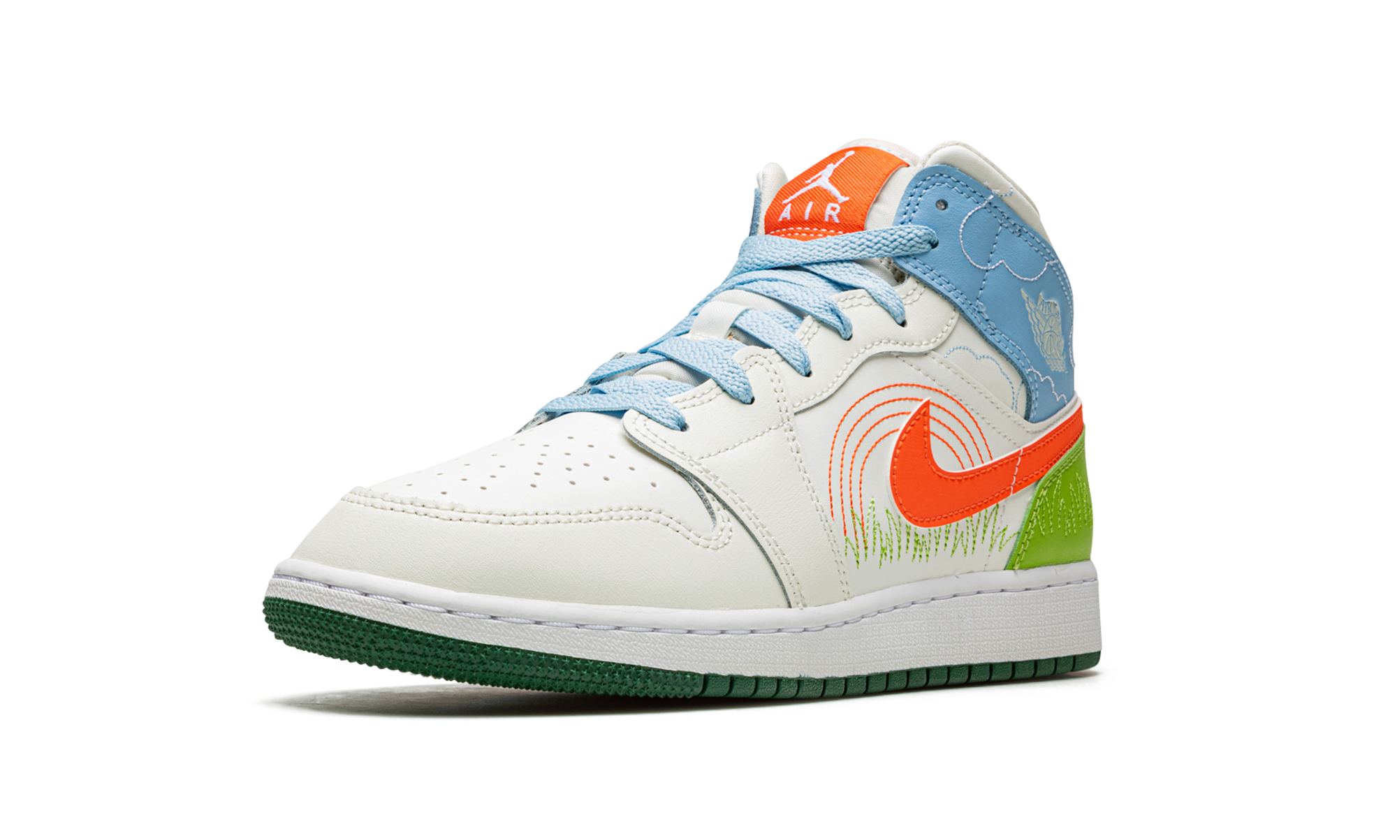 jordan 1 mid se stitch gs+DX2462-100+left diagnol single view