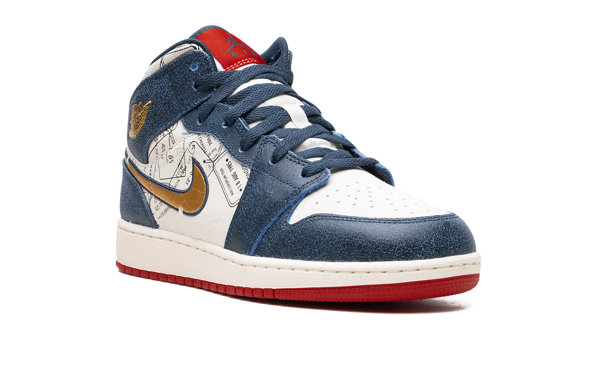 jordan 1 mid se take flight gold swoosh gs+FN1353-400+diagnol right view