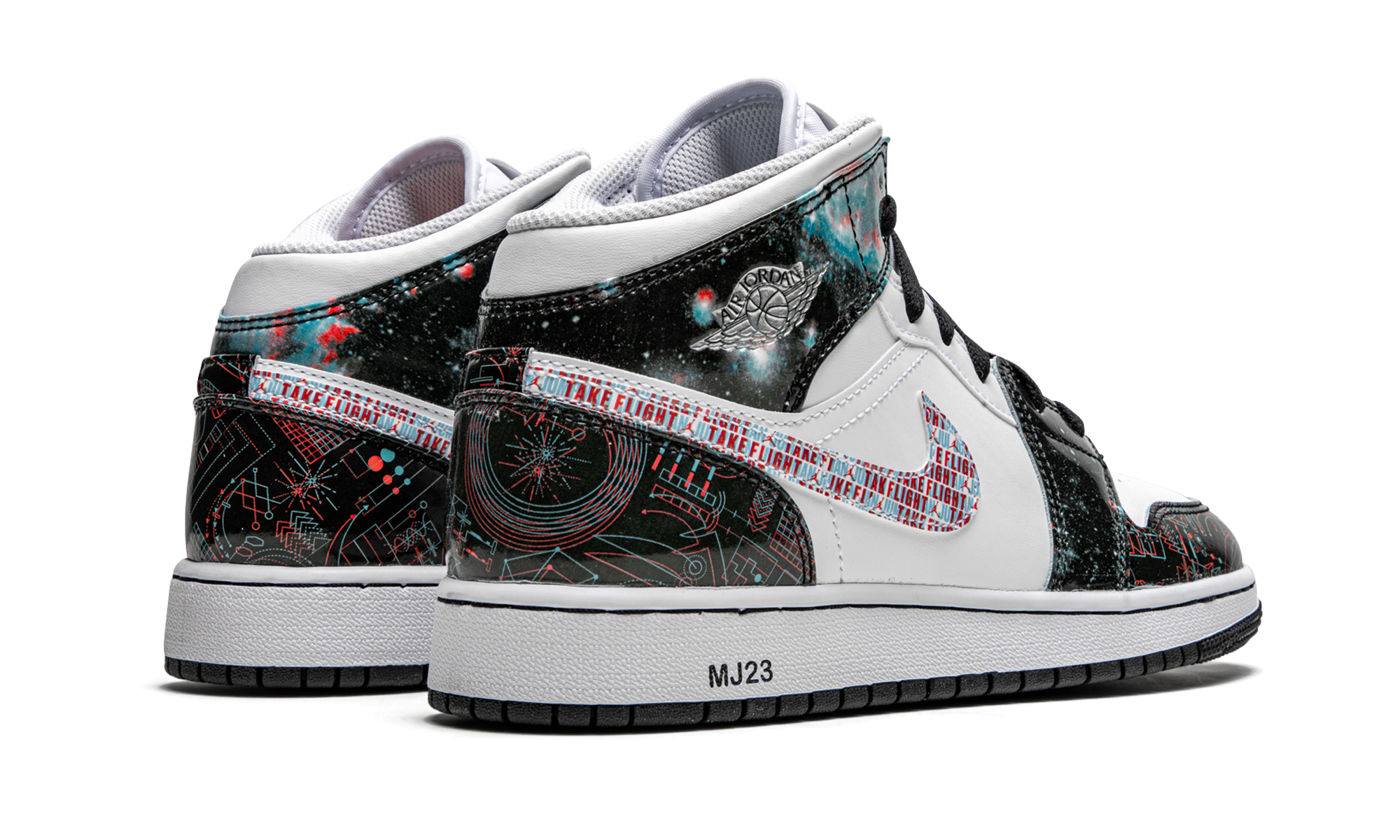 jordan 1 mid se take flight gs+BQ6931-114+diagnol right behind view
