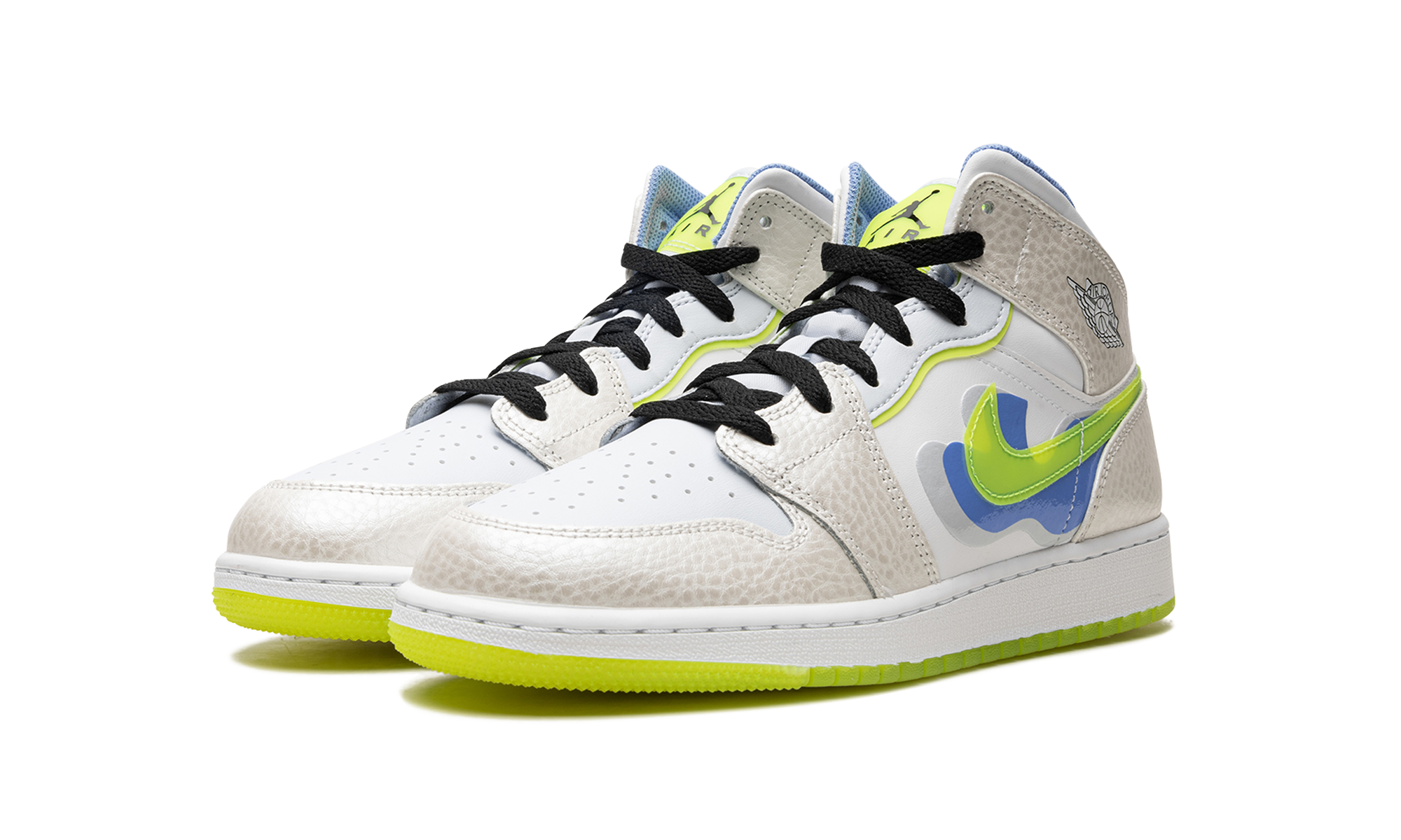 jordan 1 mid se warped swoosh gs+DV1314-017+diagnol left view