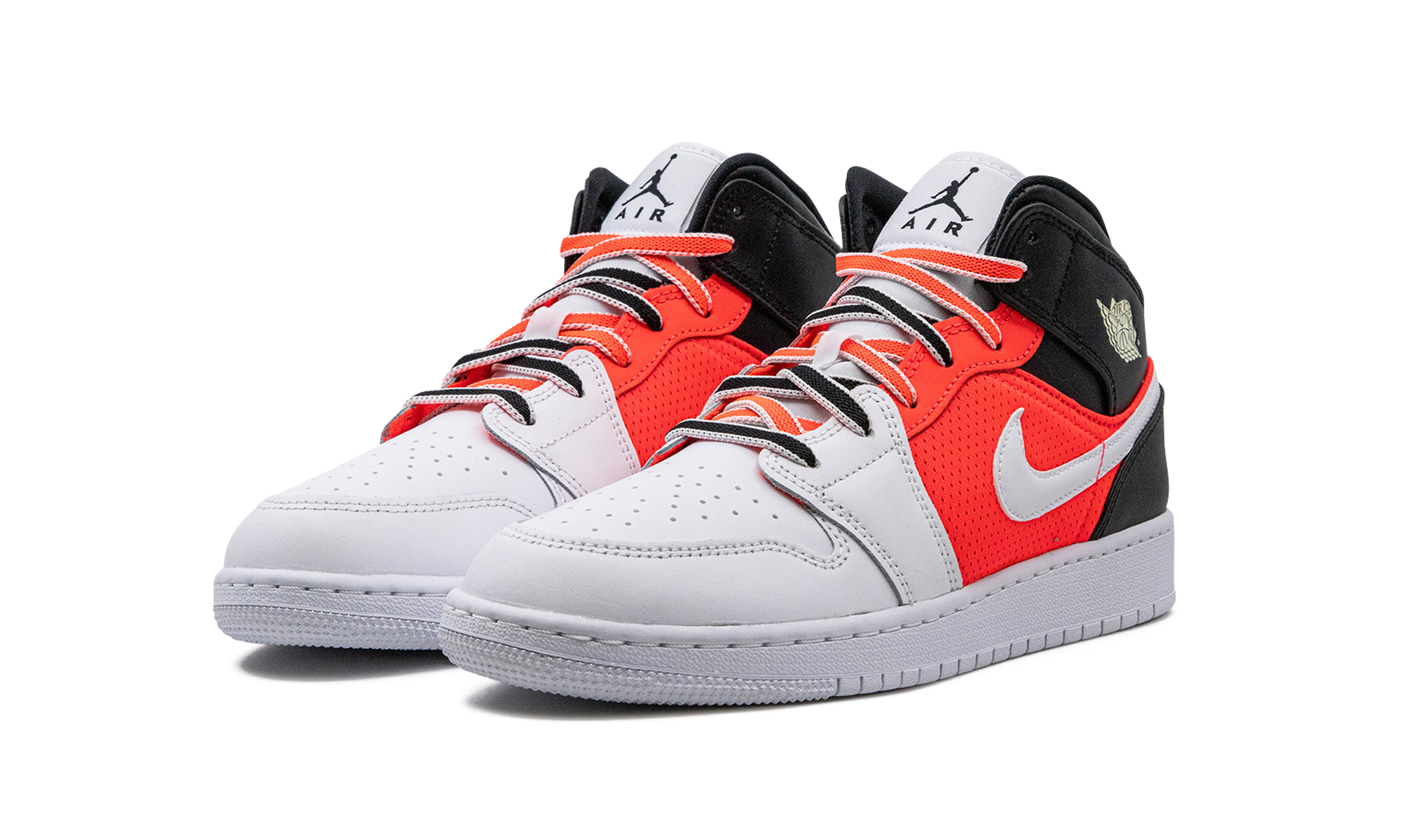 jordan 1 mid se white black infrared gs+FB4417-016+diagnol left view