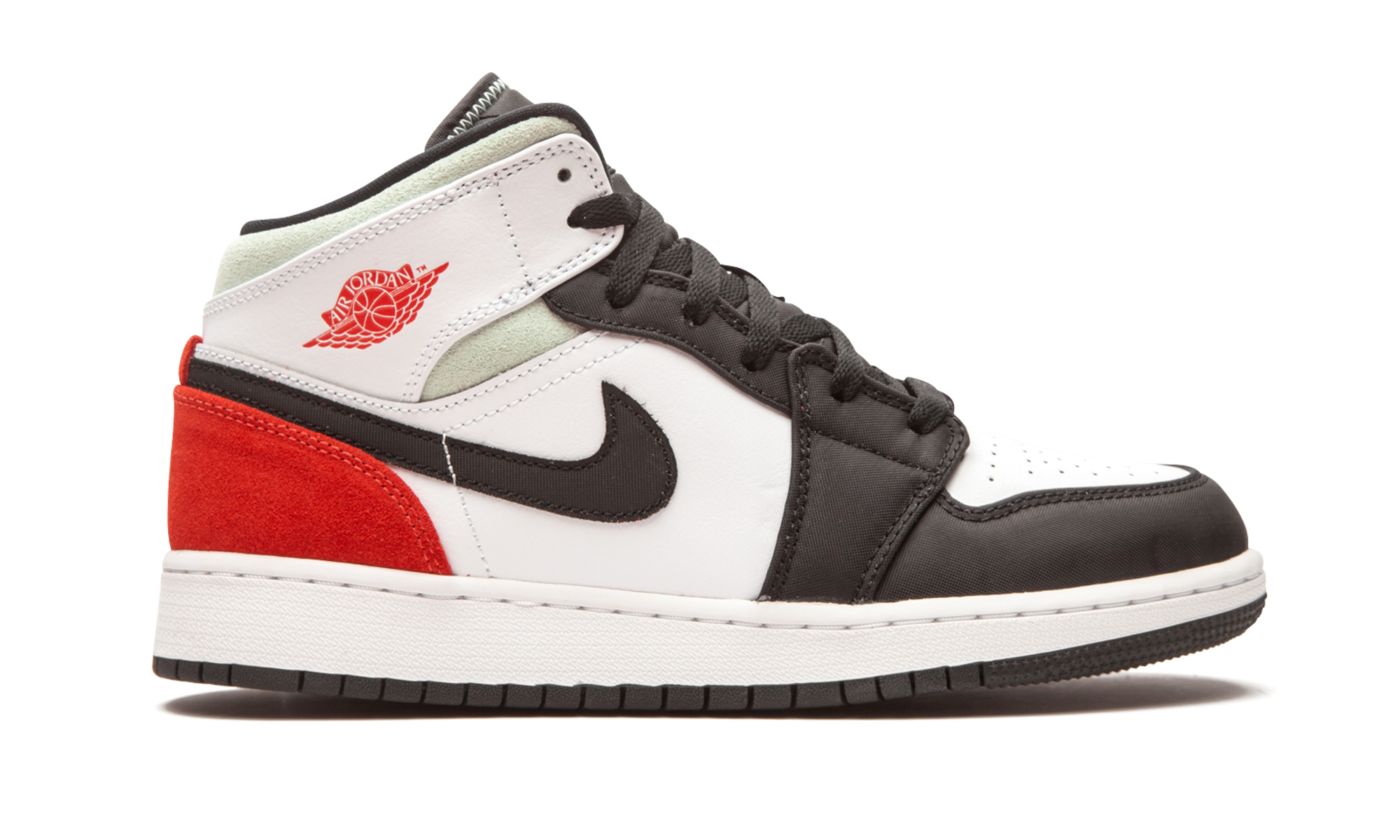 jordan 1 mid se white black red spruce gs+BQ6931-100+right view
