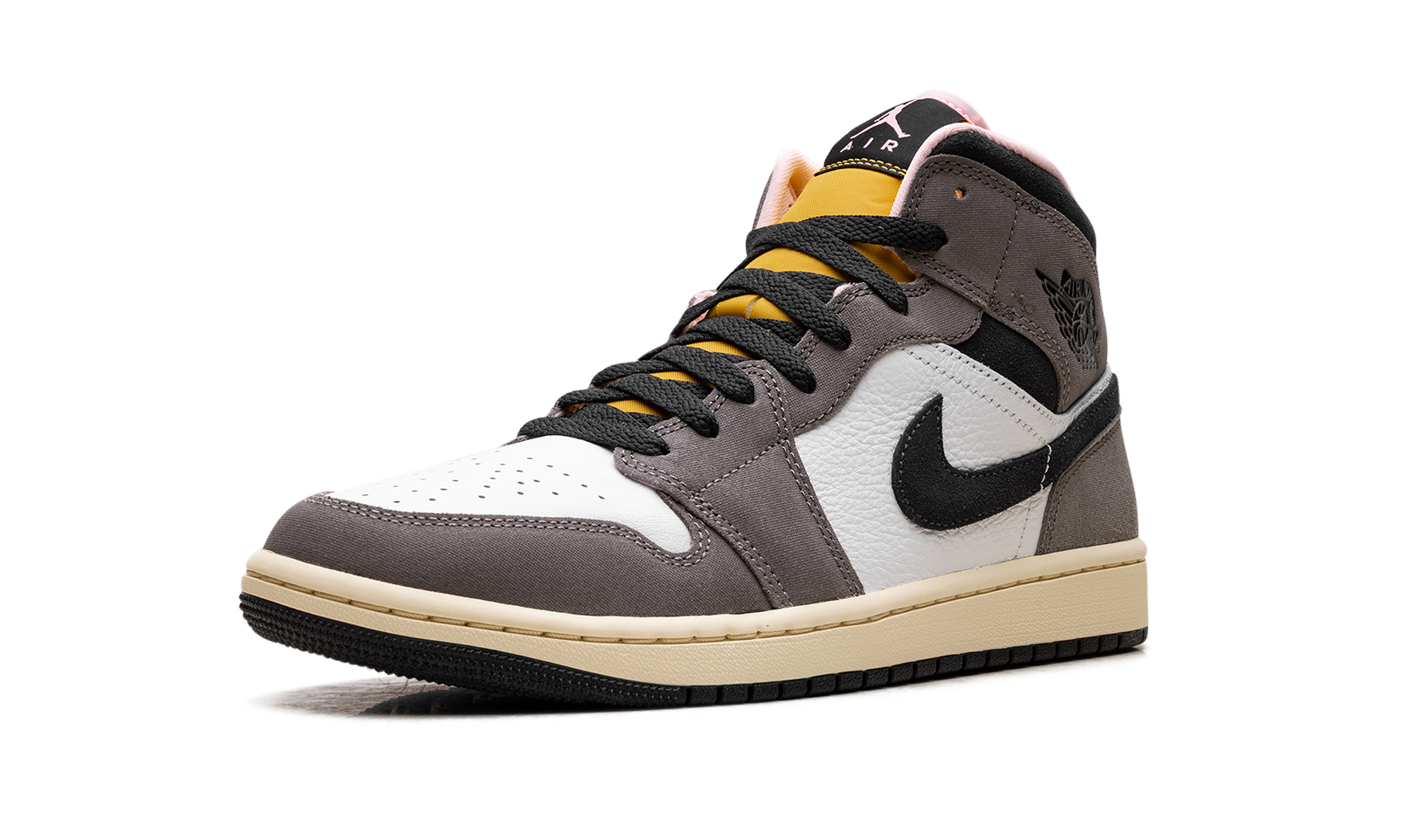 jordan 1 mid se white cave stone+HQ2011-100+left diagnol single view