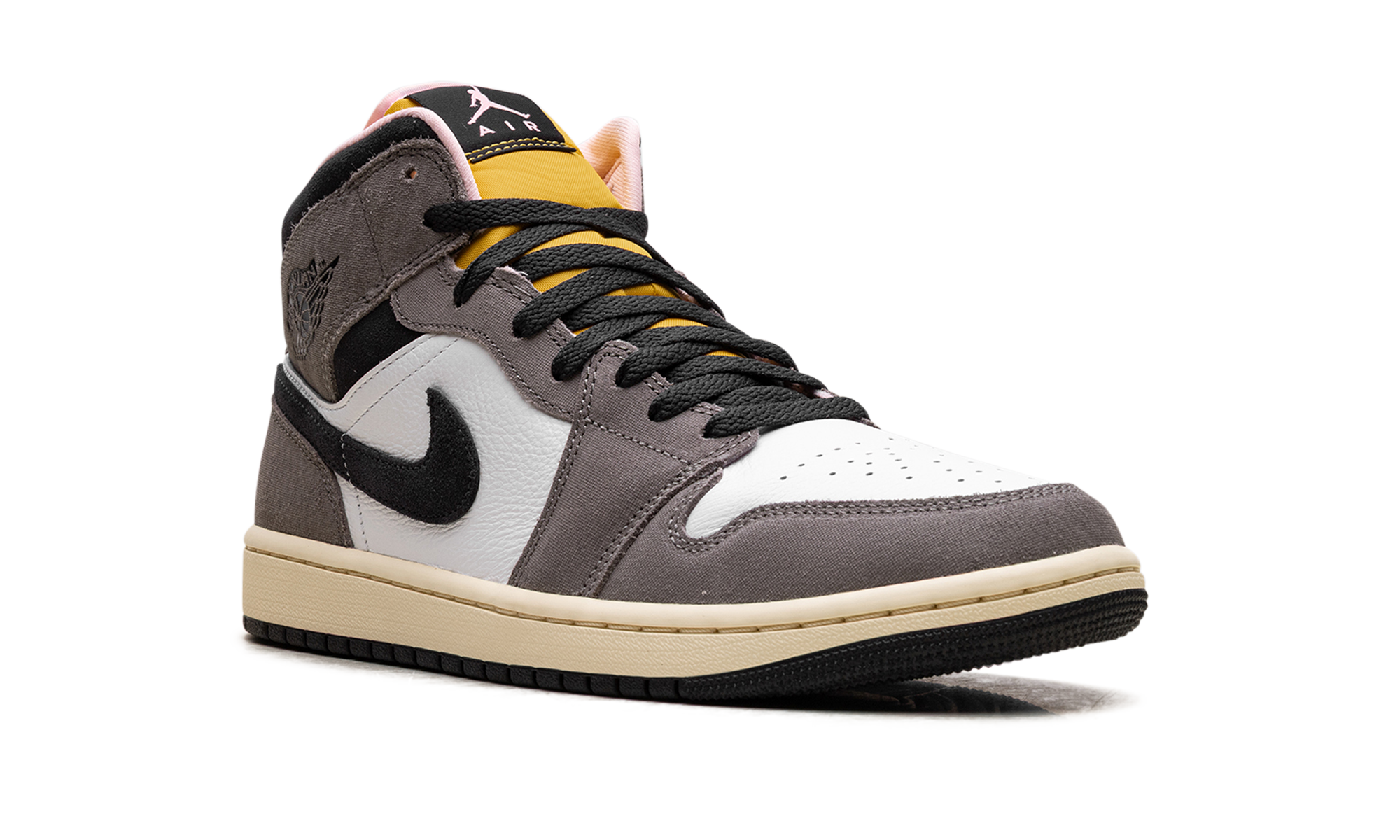 jordan 1 mid se white cave stone+HQ2011-100+diagnol right view