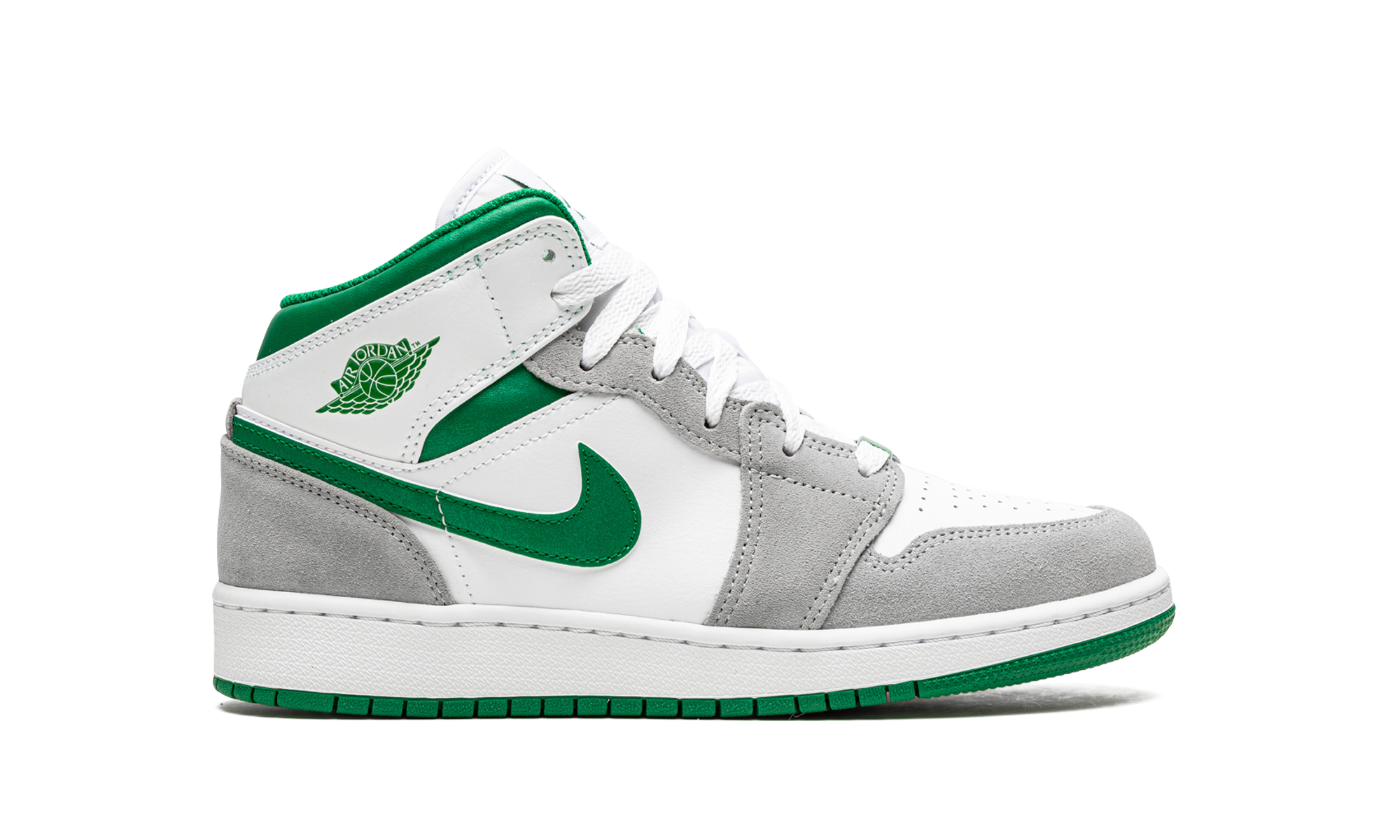 jordan 1 mid se white pine green smoke grey gs+DC7248-103+right view