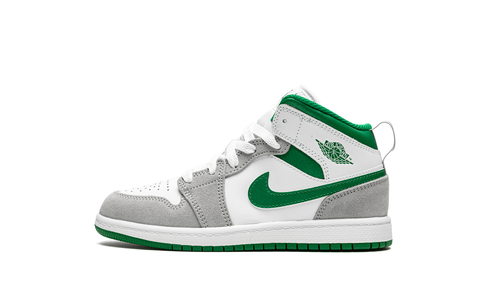 jordan 1 mid se white pine green smoke grey ps+DC7249-103+diagnol right view 1