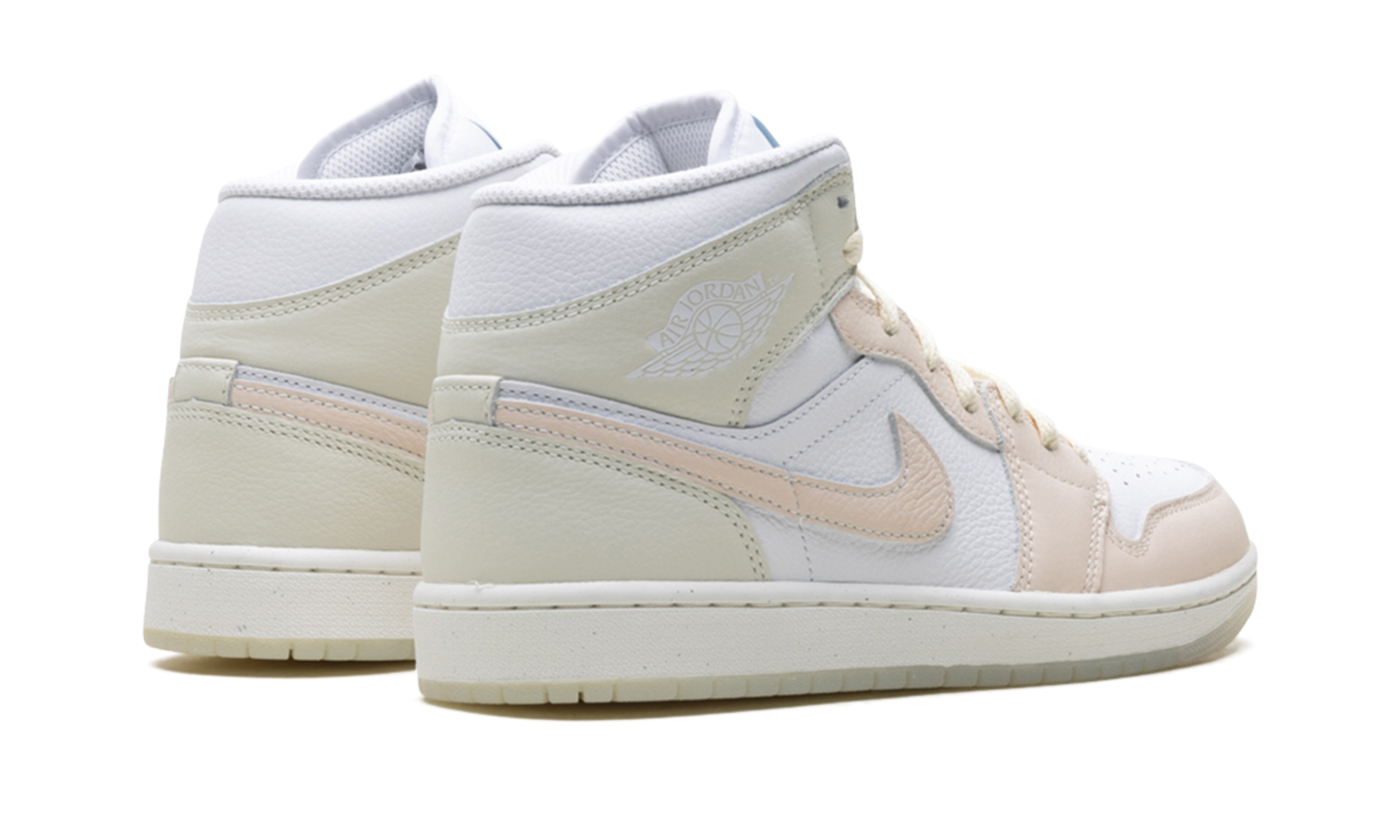 jordan 1 mid se white sea glass glacier blue guava ice+HJ6654-100+diagnol right behind view