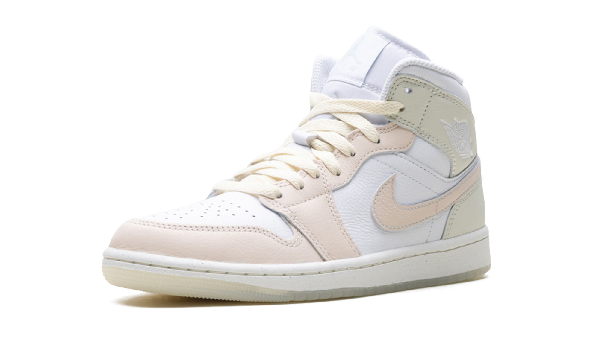 jordan 1 mid se white sea glass glacier blue guava ice+HJ6654-100+left diagnol single view