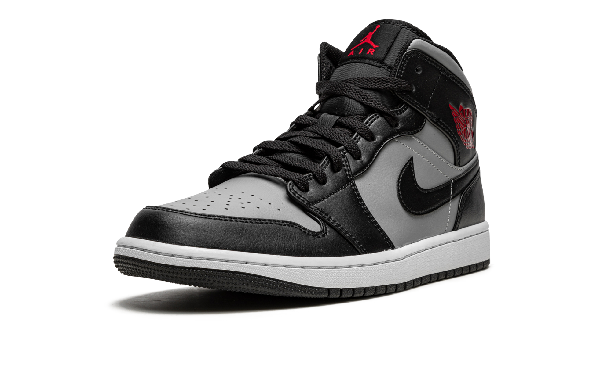 jordan 1 mid shadow red+554724-096+left diagnol single view