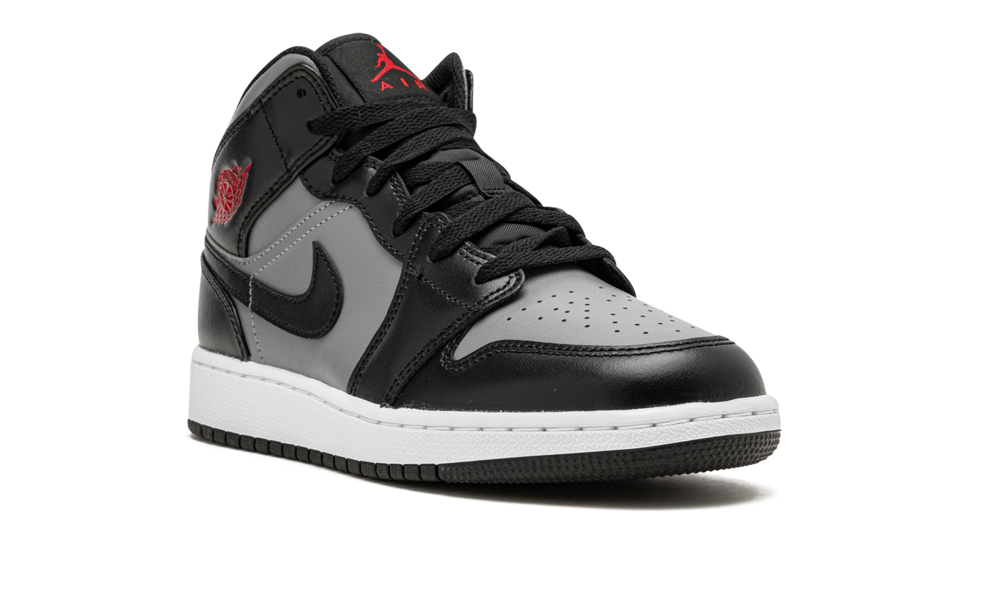 jordan 1 mid shadow red gs+554725-096+diagnol right view