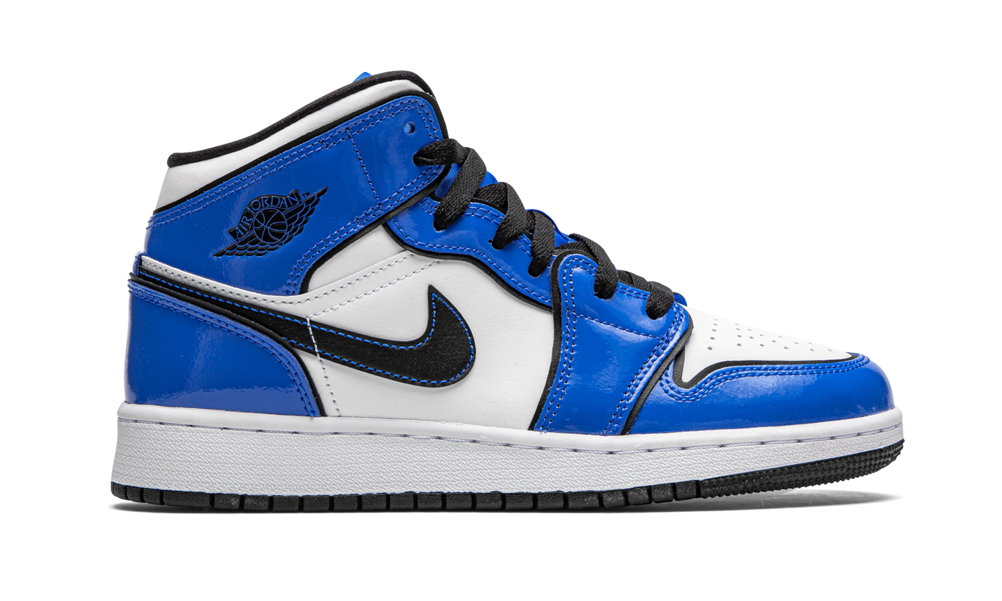 jordan 1 mid signal blue gs+BQ6931-402+right view