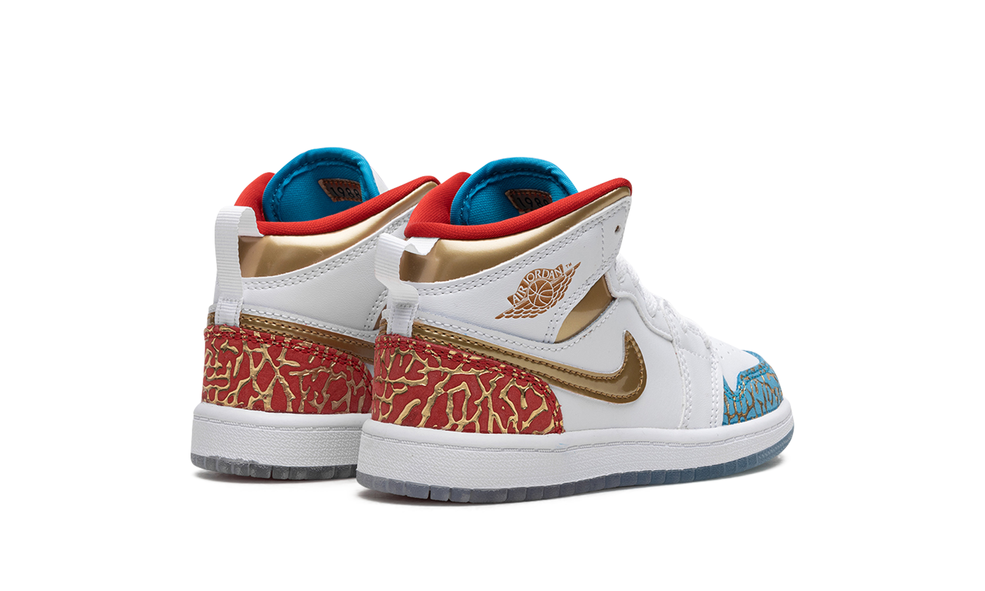 jordan 1 mid sneaker school nc to chi ps+FB2210-100+diagnol right behind view