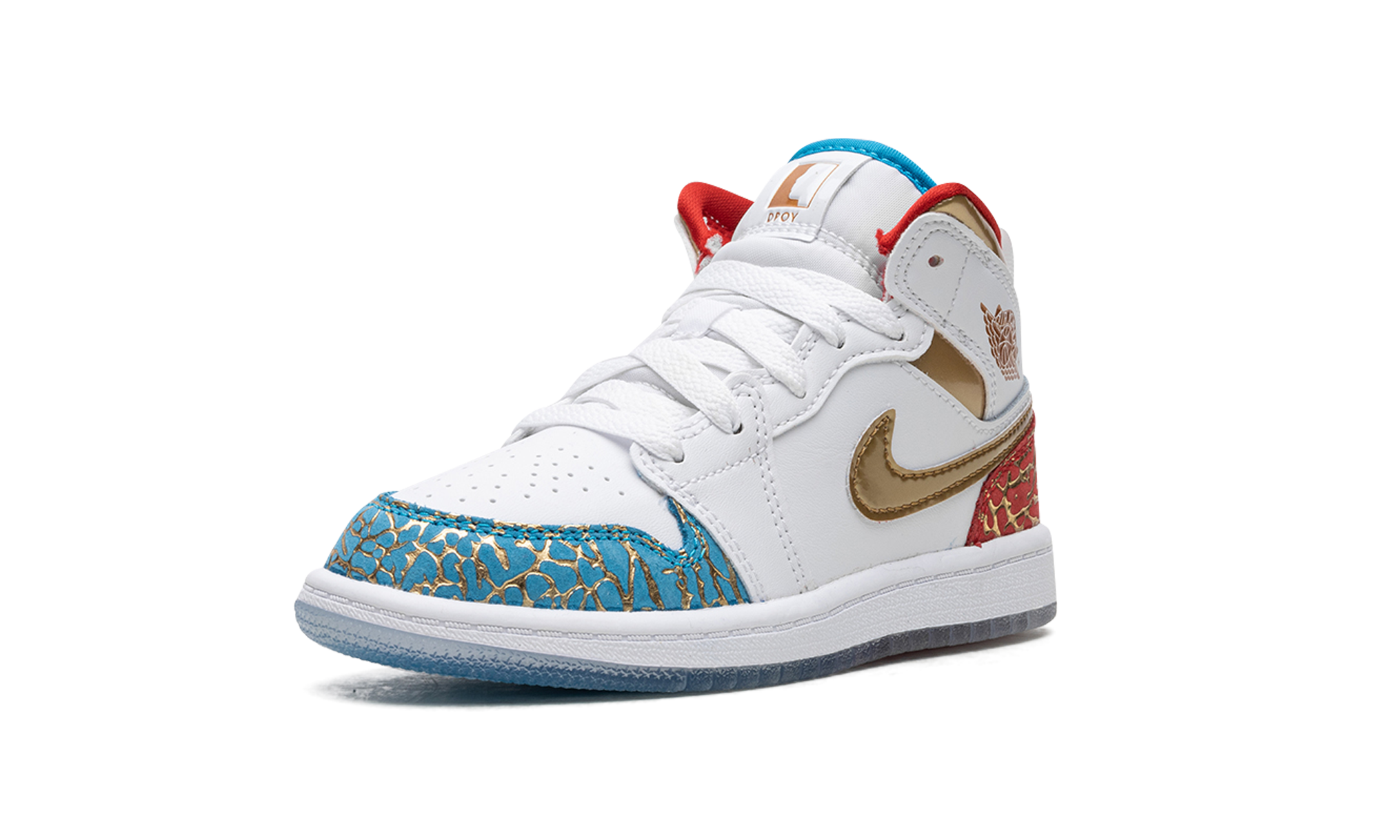 jordan 1 mid sneaker school nc to chi ps+FB2210-100+left diagnol single view