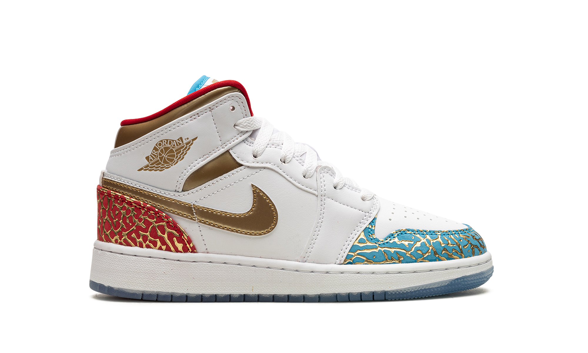jordan 1 mid sneaker school nc to chicago gs+FB2212-100+right view