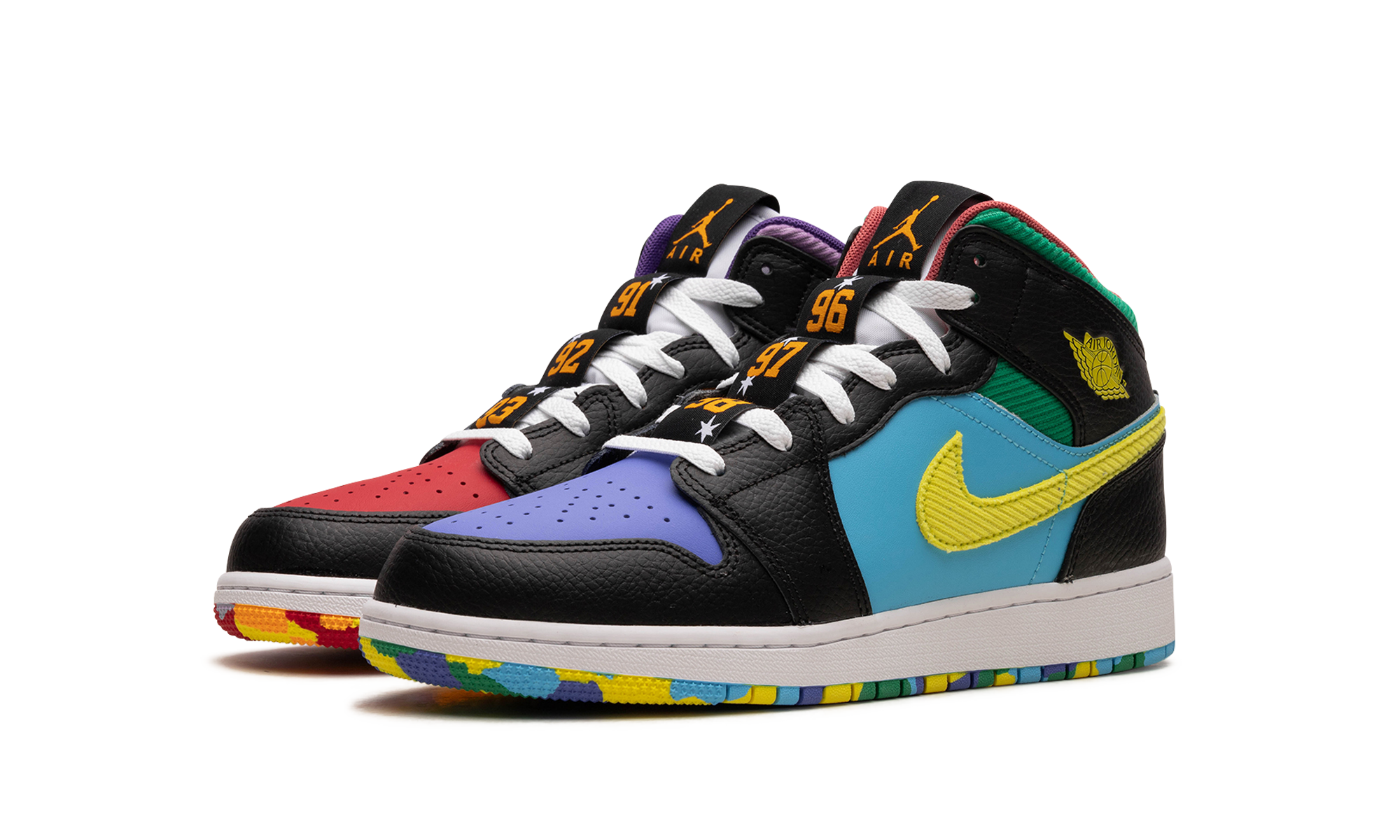 jordan 1 mid ss six championships gs+FD1317-007+diagnol left view
