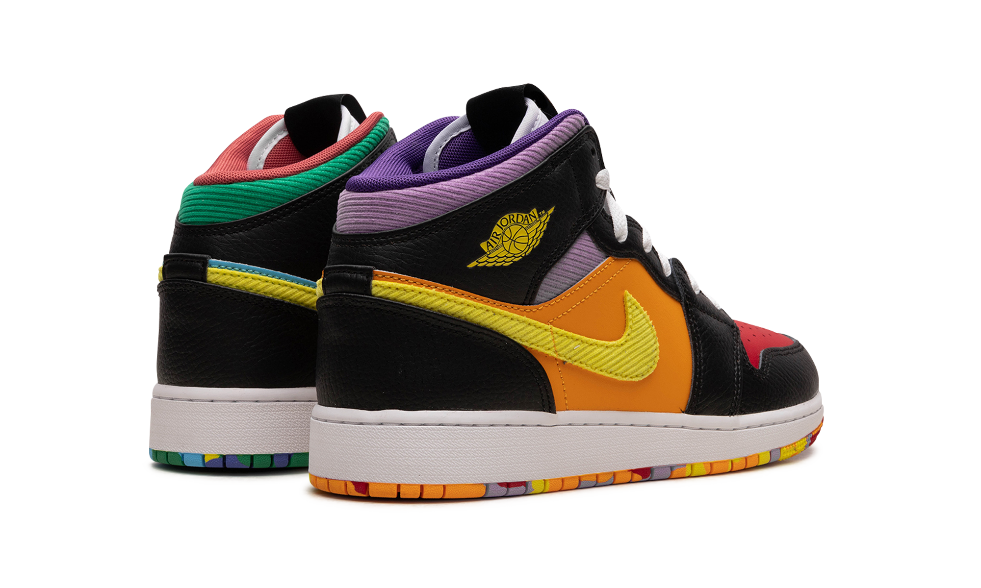 jordan 1 mid ss six championships gs+FD1317-007+diagnol right behind view