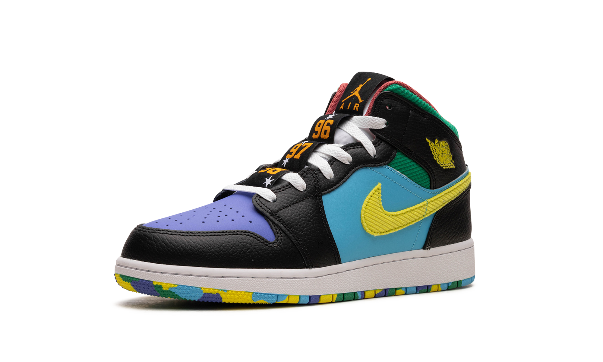 jordan 1 mid ss six championships gs+FD1317-007+left diagnol single view