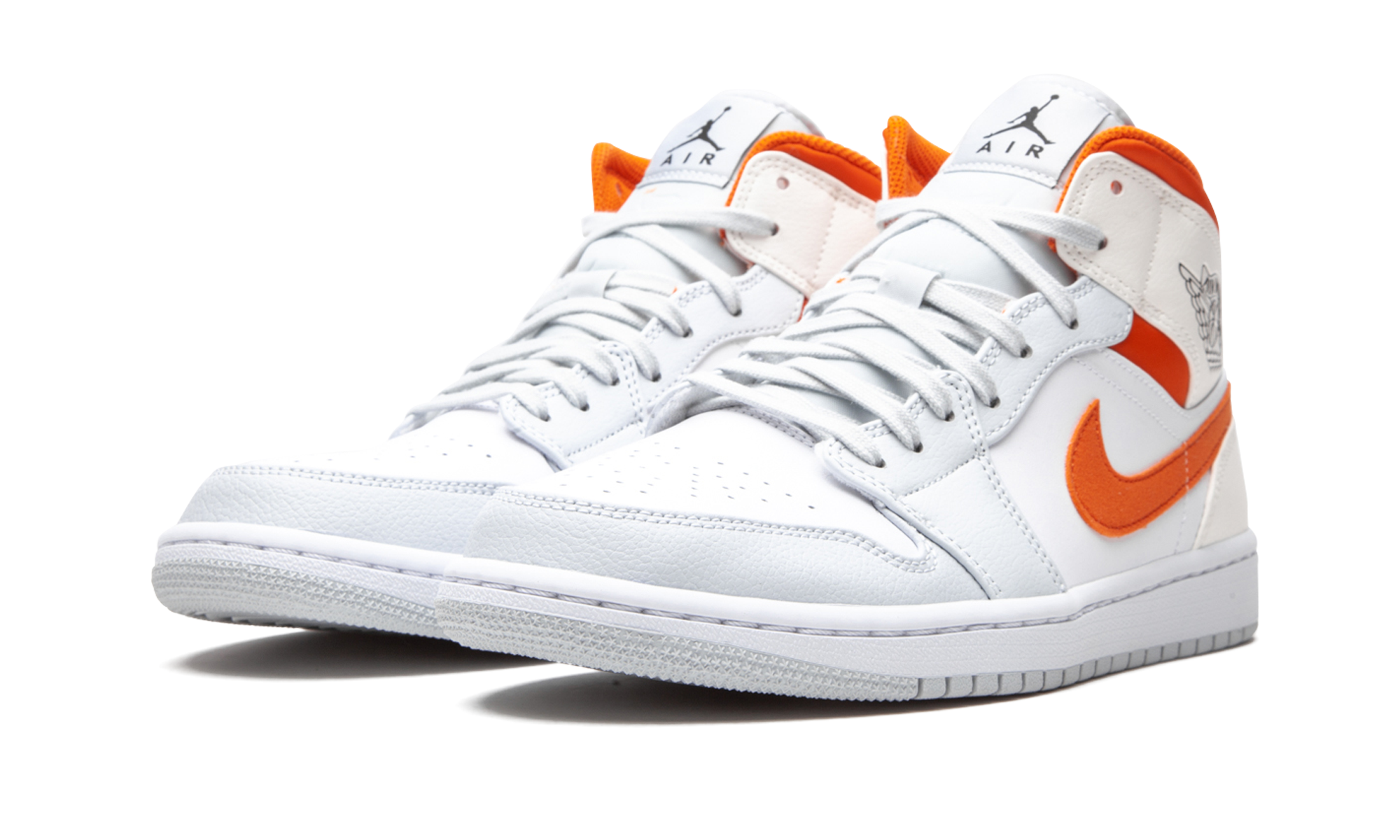 jordan 1 mid starfish pure platinum+CW7591-100+diagnol left view
