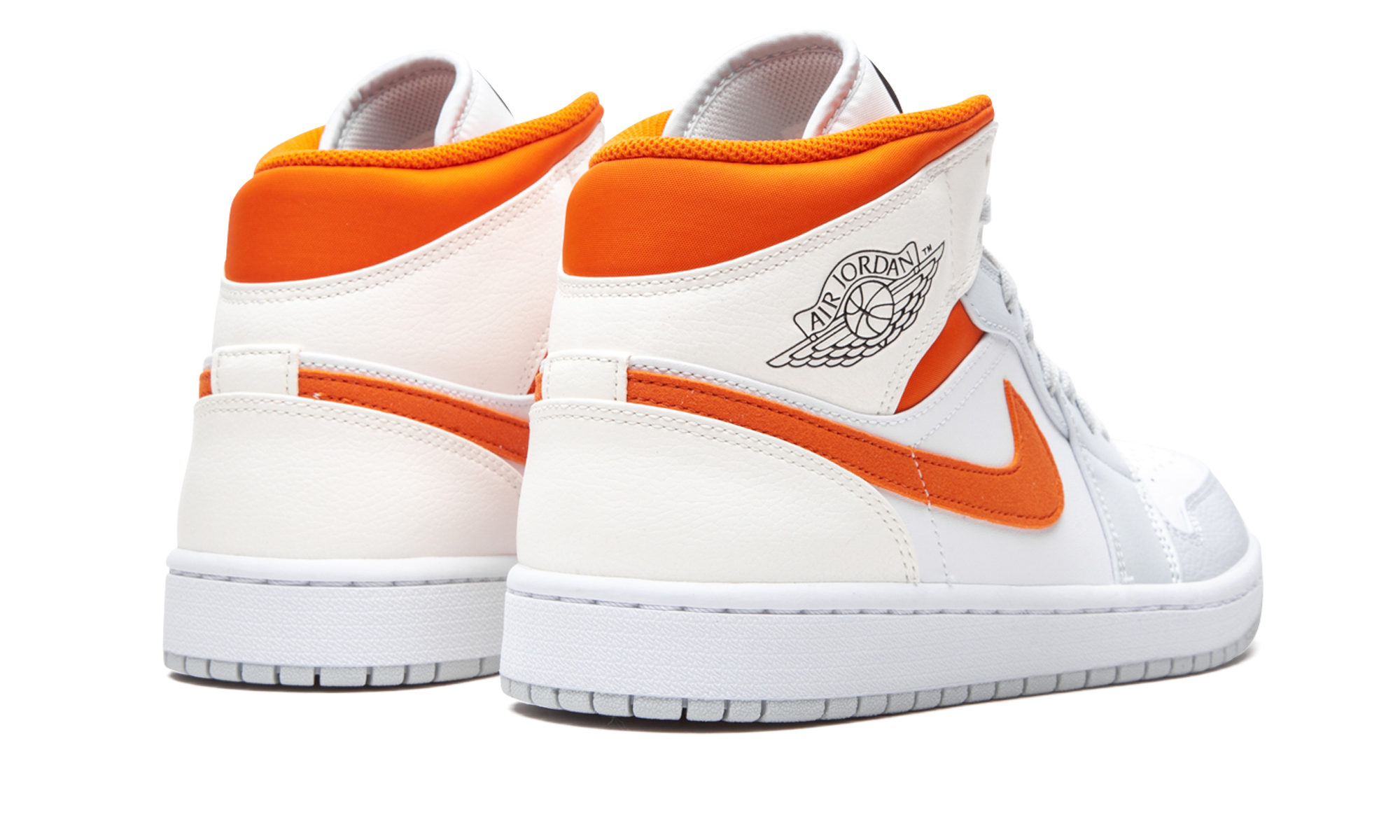 jordan 1 mid starfish pure platinum+CW7591-100+diagnol right behind view