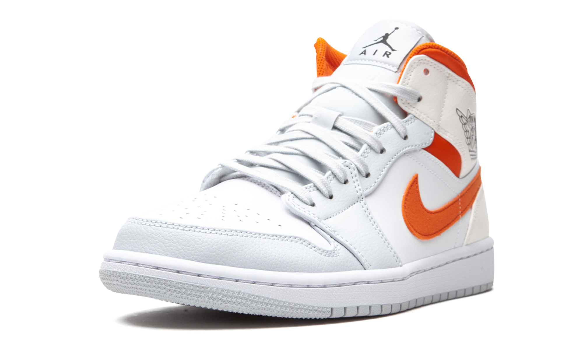 jordan 1 mid starfish pure platinum+CW7591-100+left diagnol single view