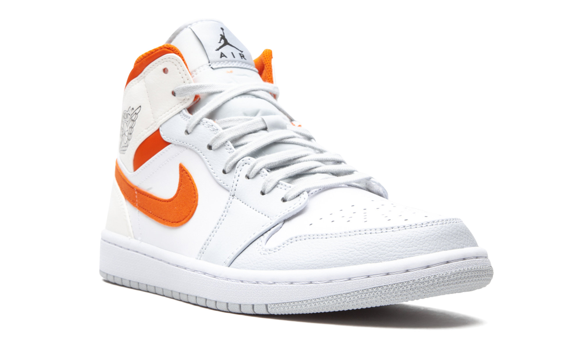 jordan 1 mid starfish pure platinum+CW7591-100+diagnol right view