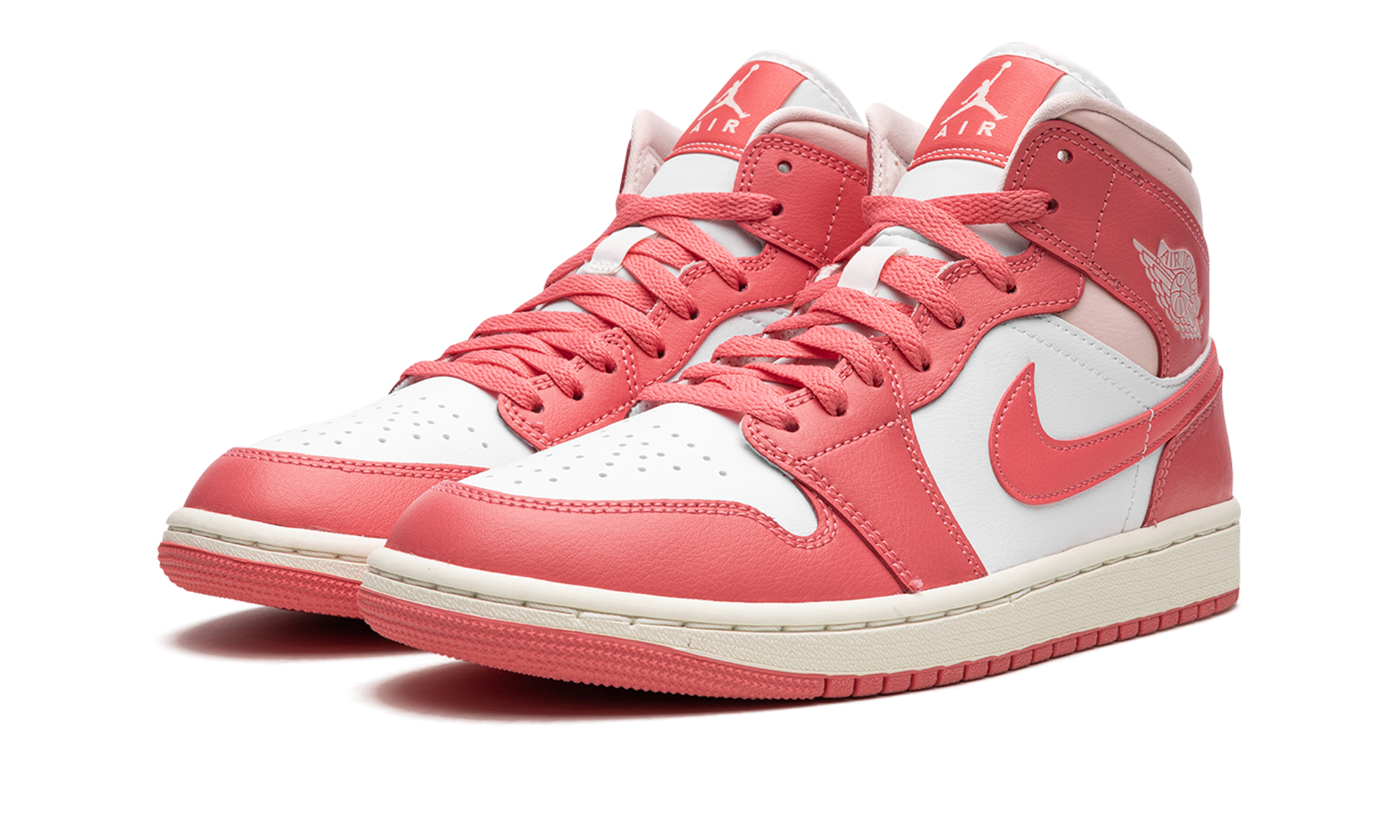jordan 1 mid strawberries and cream women s+BQ6472-186+diagnol left view