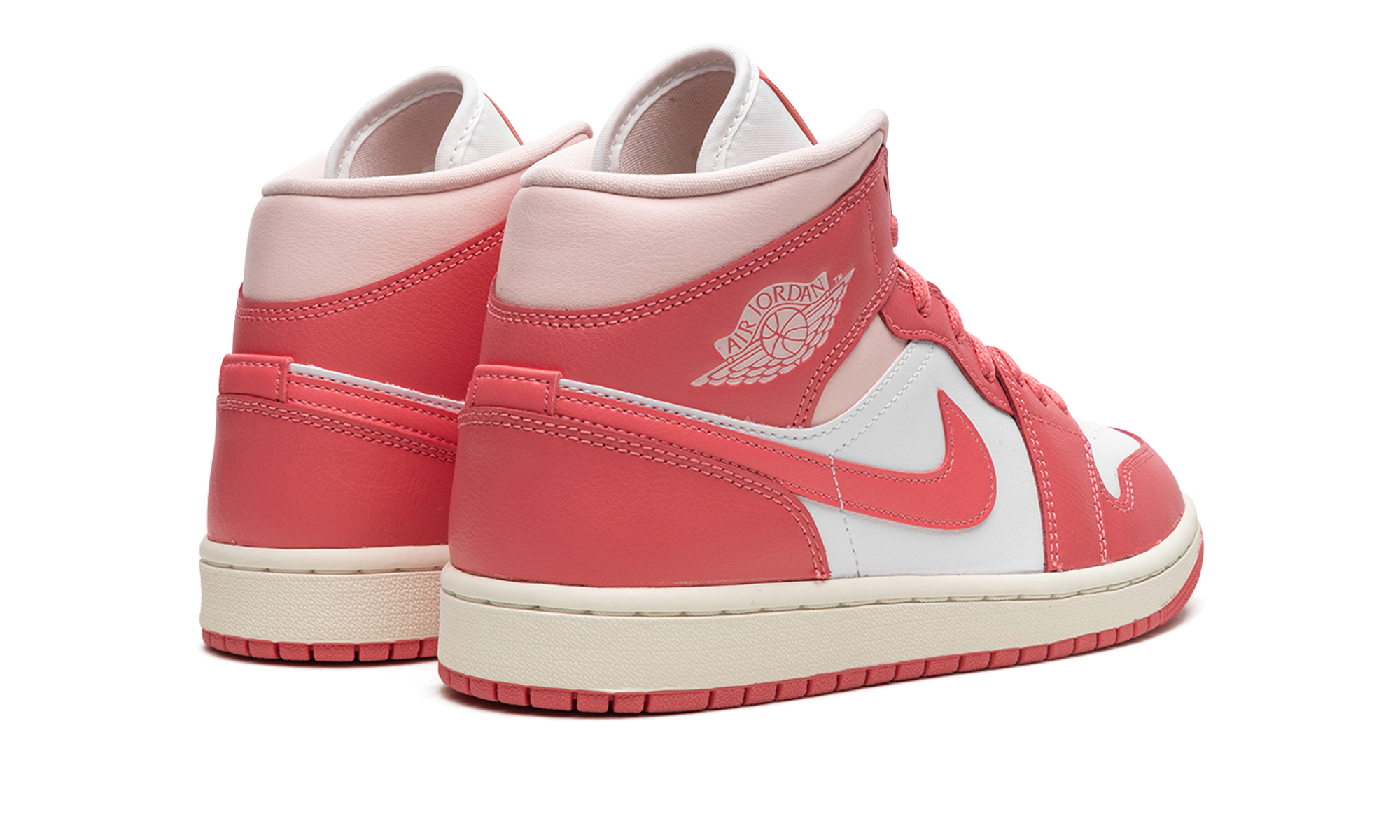 jordan 1 mid strawberries and cream women s+BQ6472-186+diagnol right behind view
