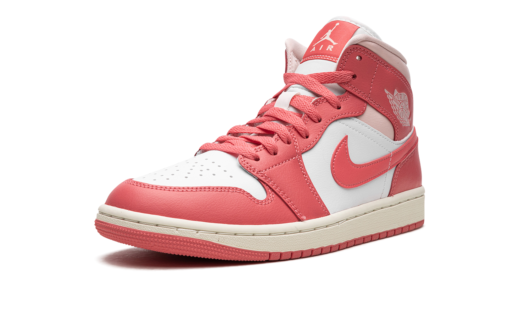 jordan 1 mid strawberries and cream women s+BQ6472-186+left diagnol single view