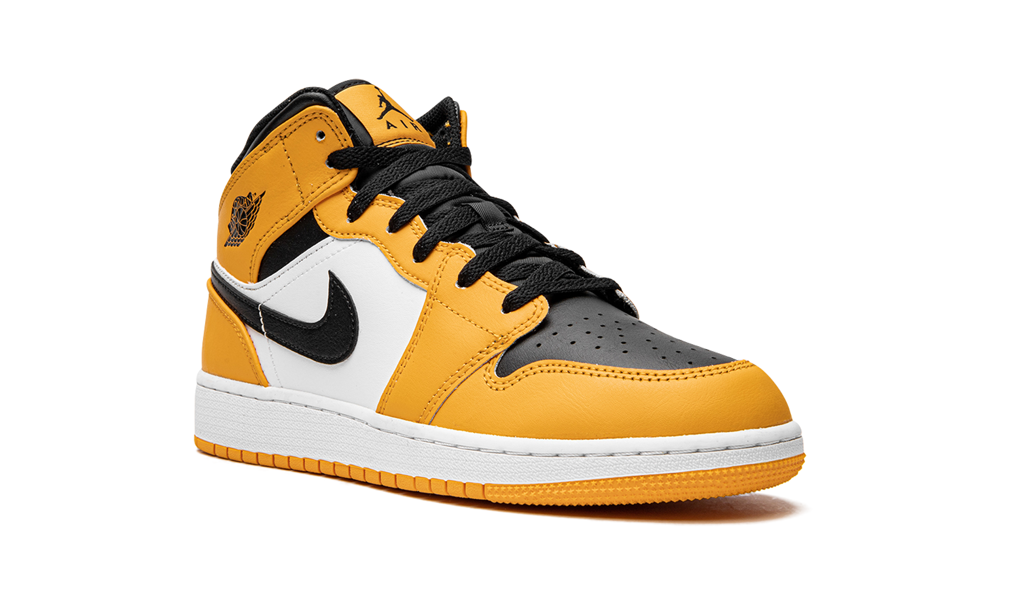 jordan 1 mid taxi gs+554725-701+diagnol right view