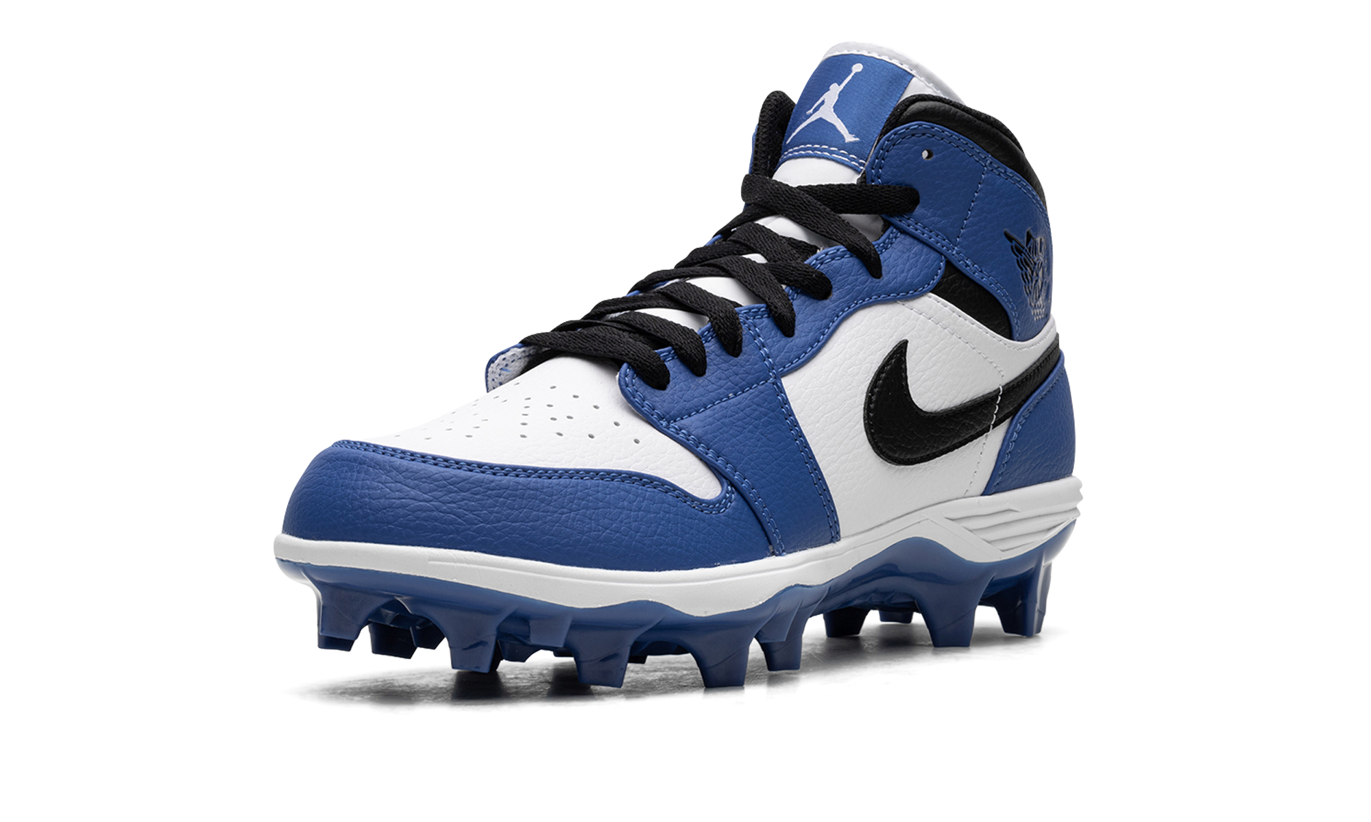 jordan 1 mid td cleat game royal+FJ6805-104+left diagnol single view