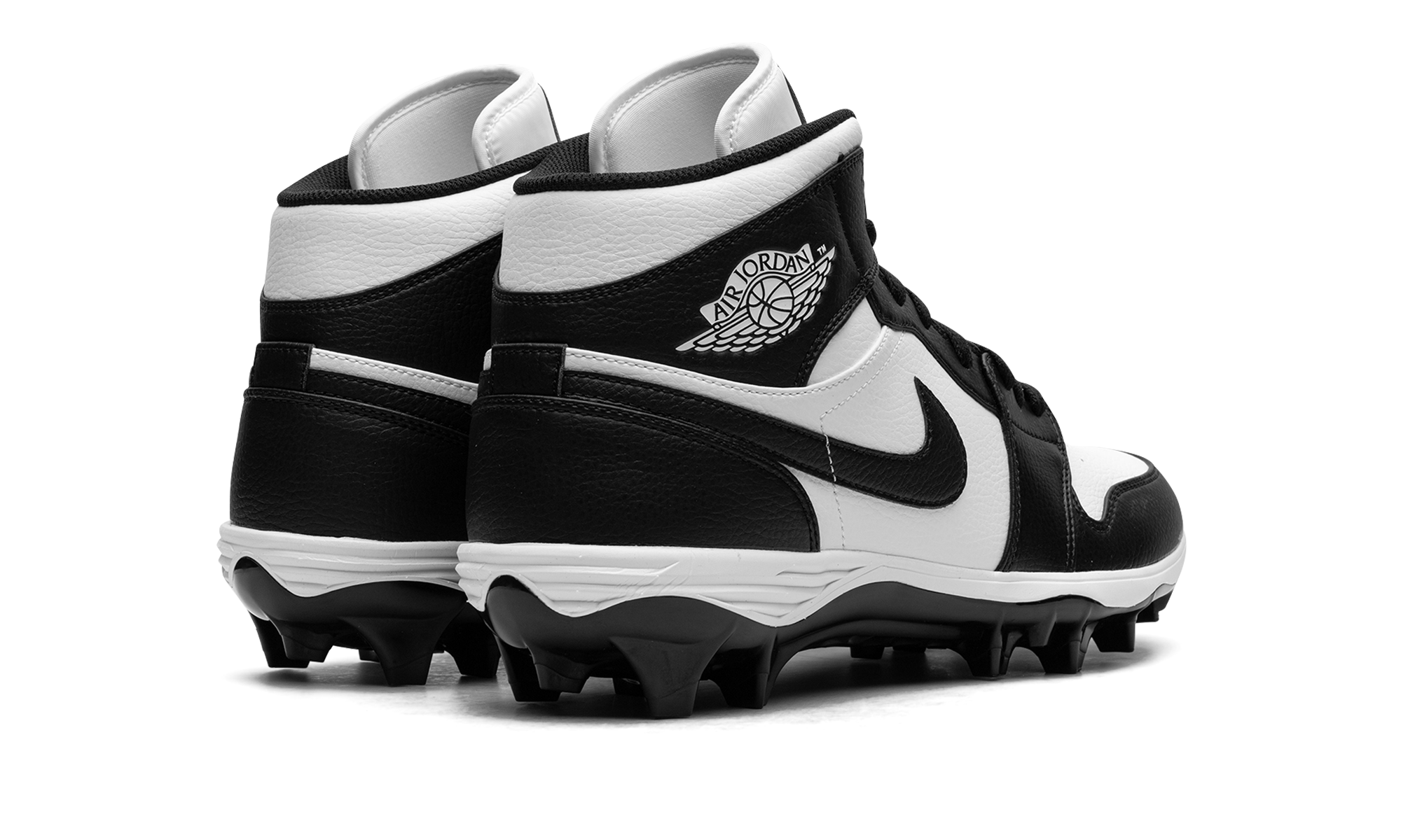 jordan 1 mid td cleat panda+FJ6805-100+diagnol right behind view