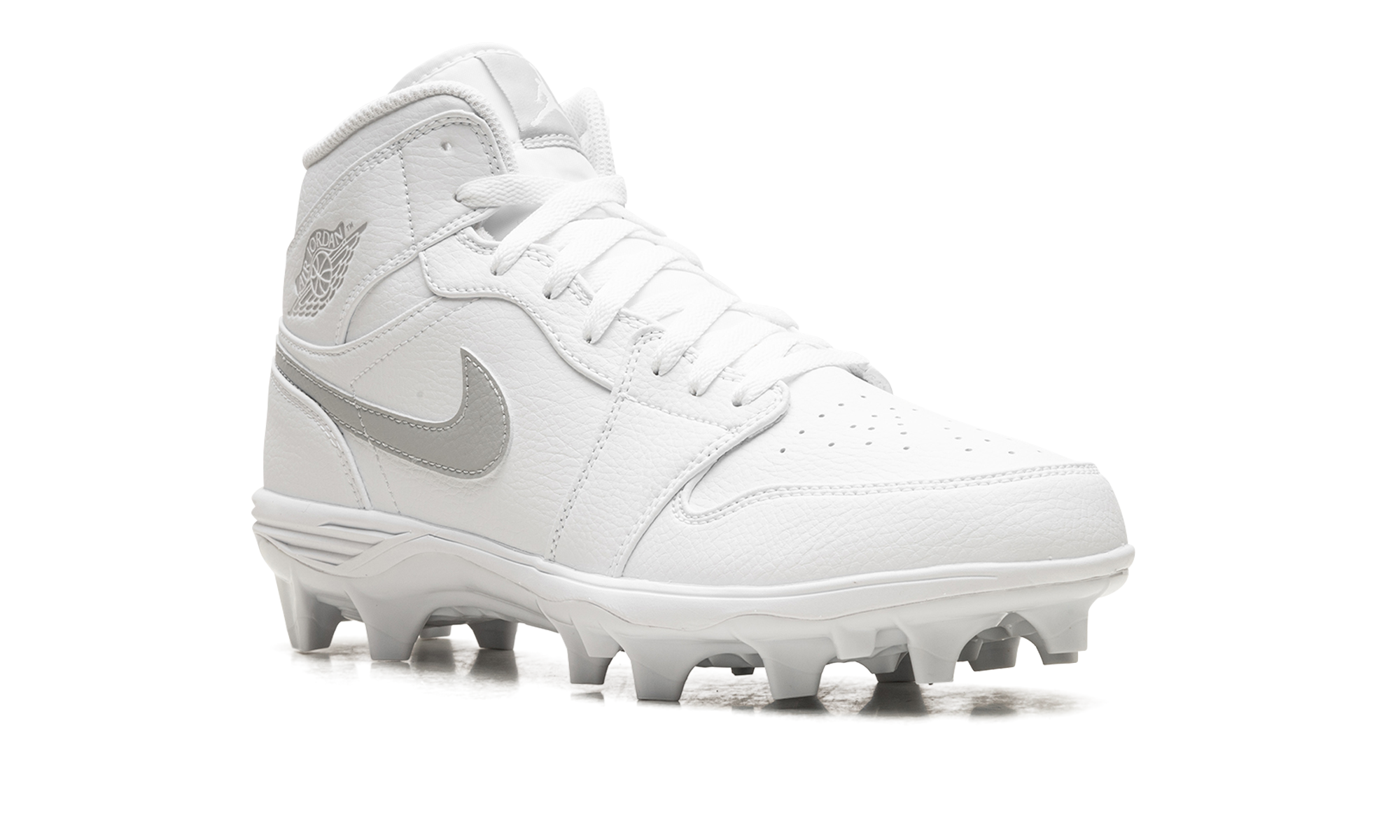 jordan 1 mid td cleat white grey fog+FJ6805-101+diagnol right view