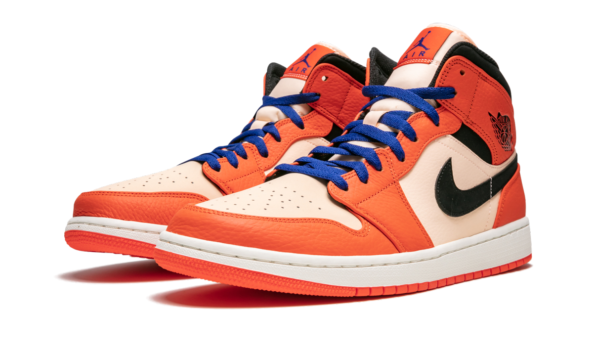 jordan 1 mid team orange black+852542-800+diagnol left view