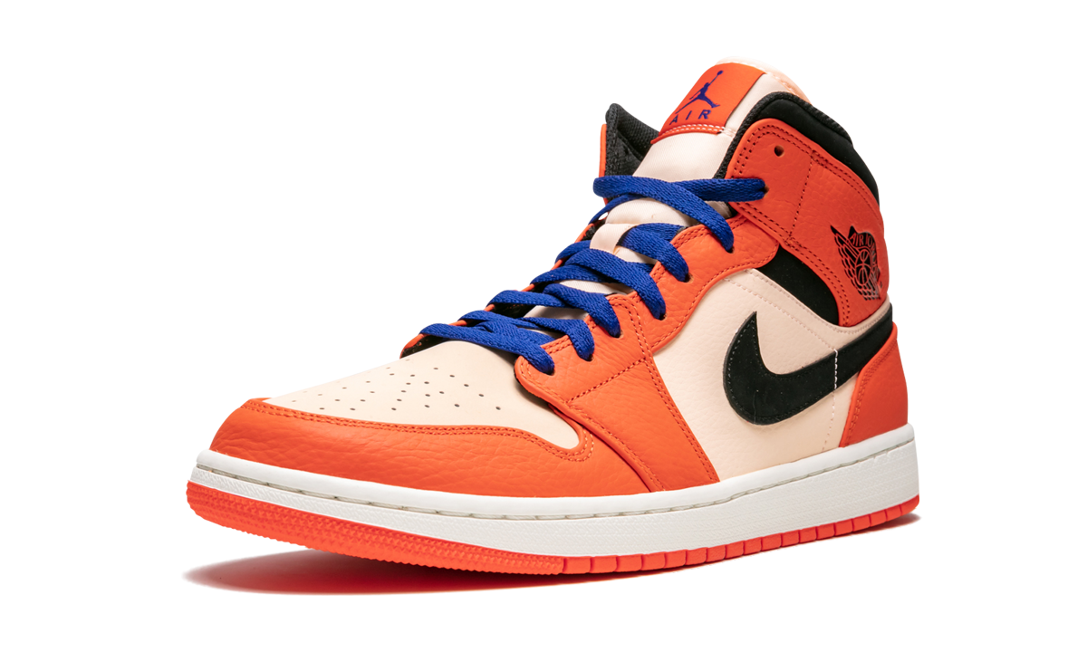 jordan 1 mid team orange black+852542-800+left diagnol single view