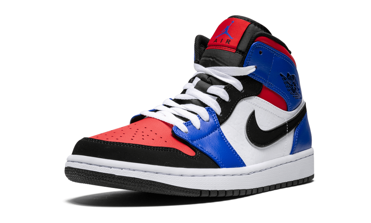 jordan 1 mid top 3+554724-124+left diagnol single view