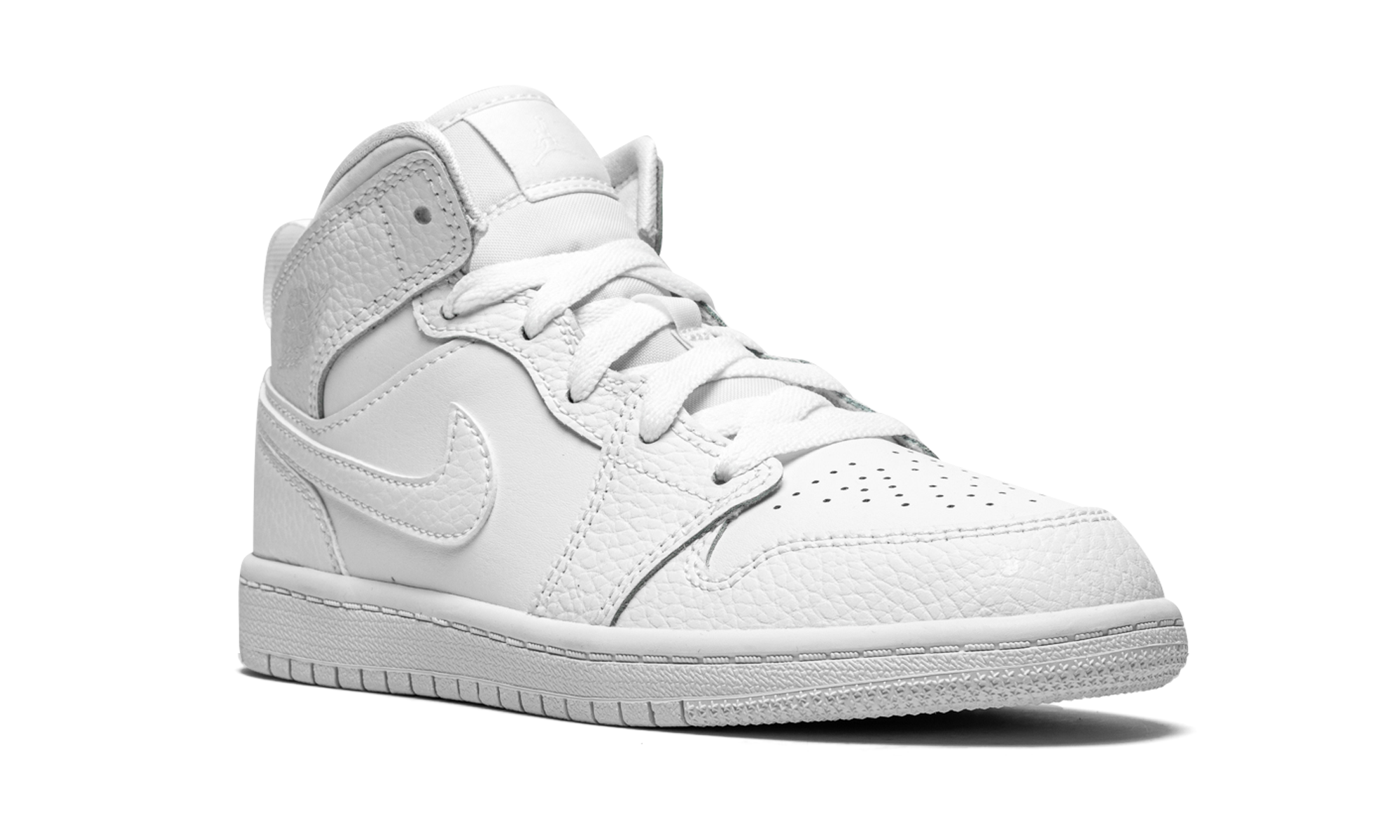 jordan 1 mid triple white 2021 ps+640734-130+diagnol right view