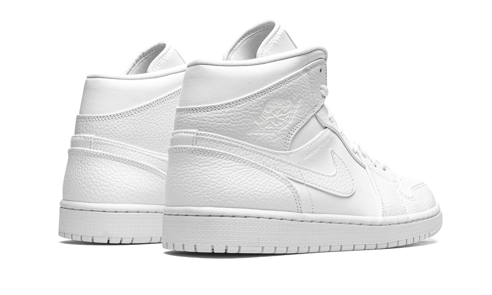 jordan 1 mid triple white 2 0 2020+554724-130+diagnol right behind view